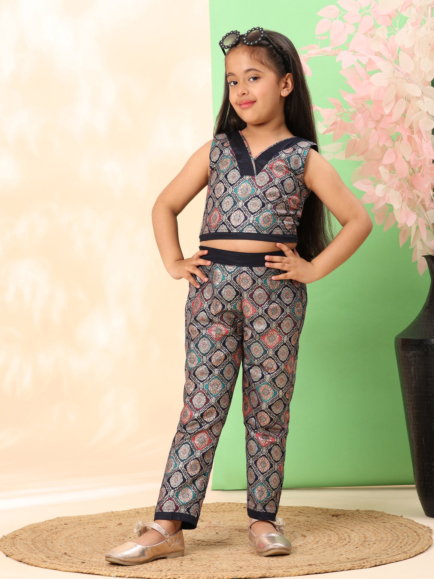 brocade pant and top set
