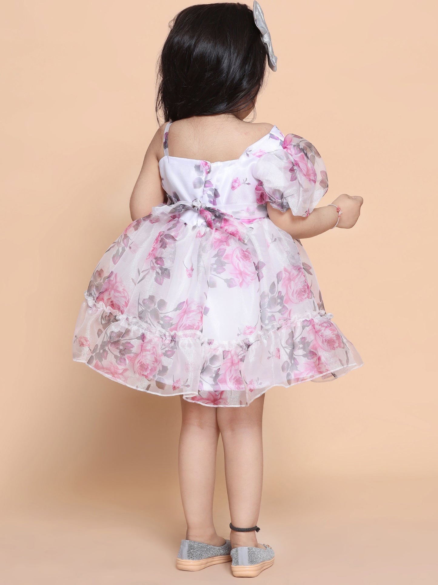 White floral organza frock