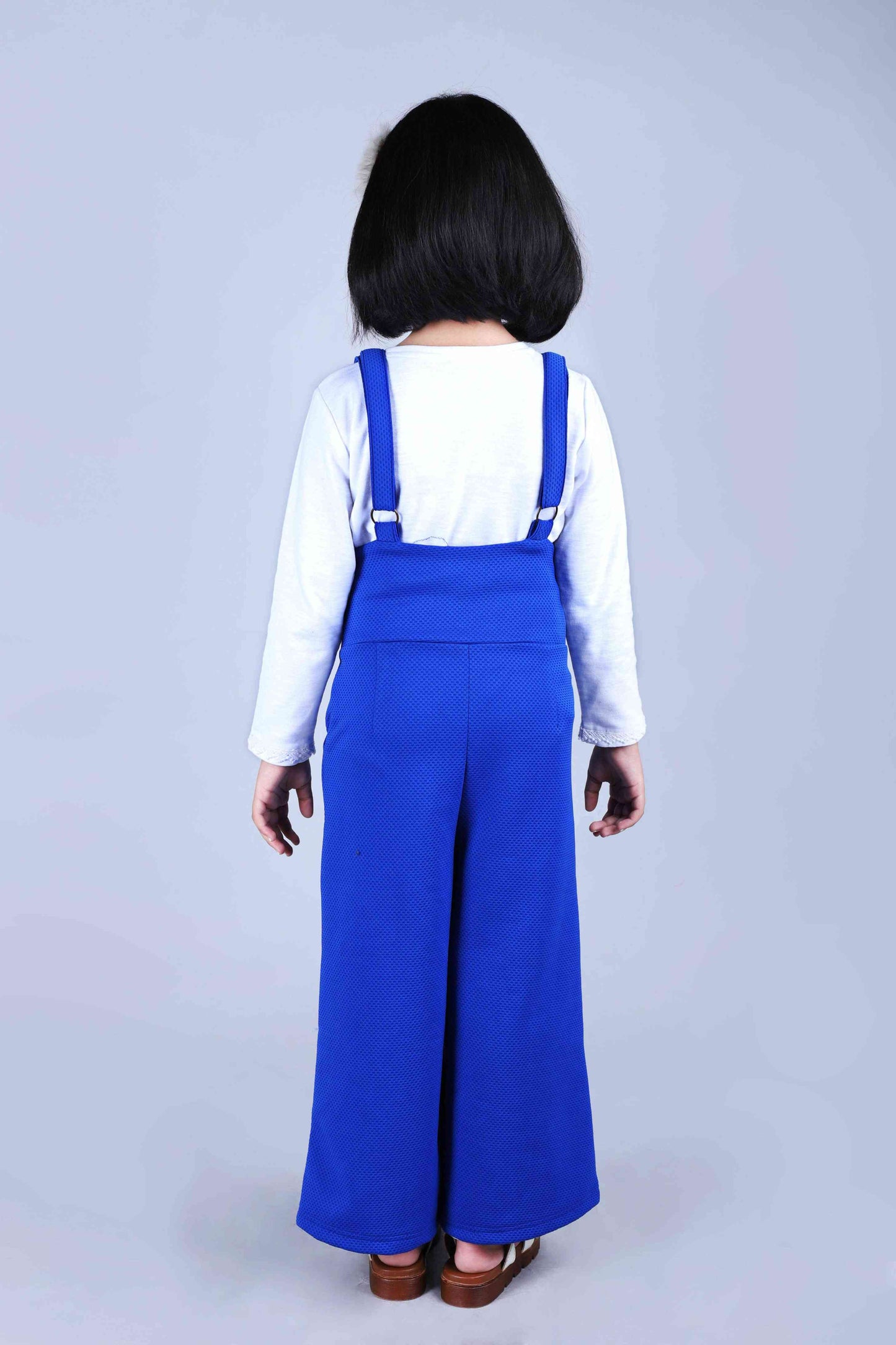 Full Sleeves Top and Dungaree Set (Blue)