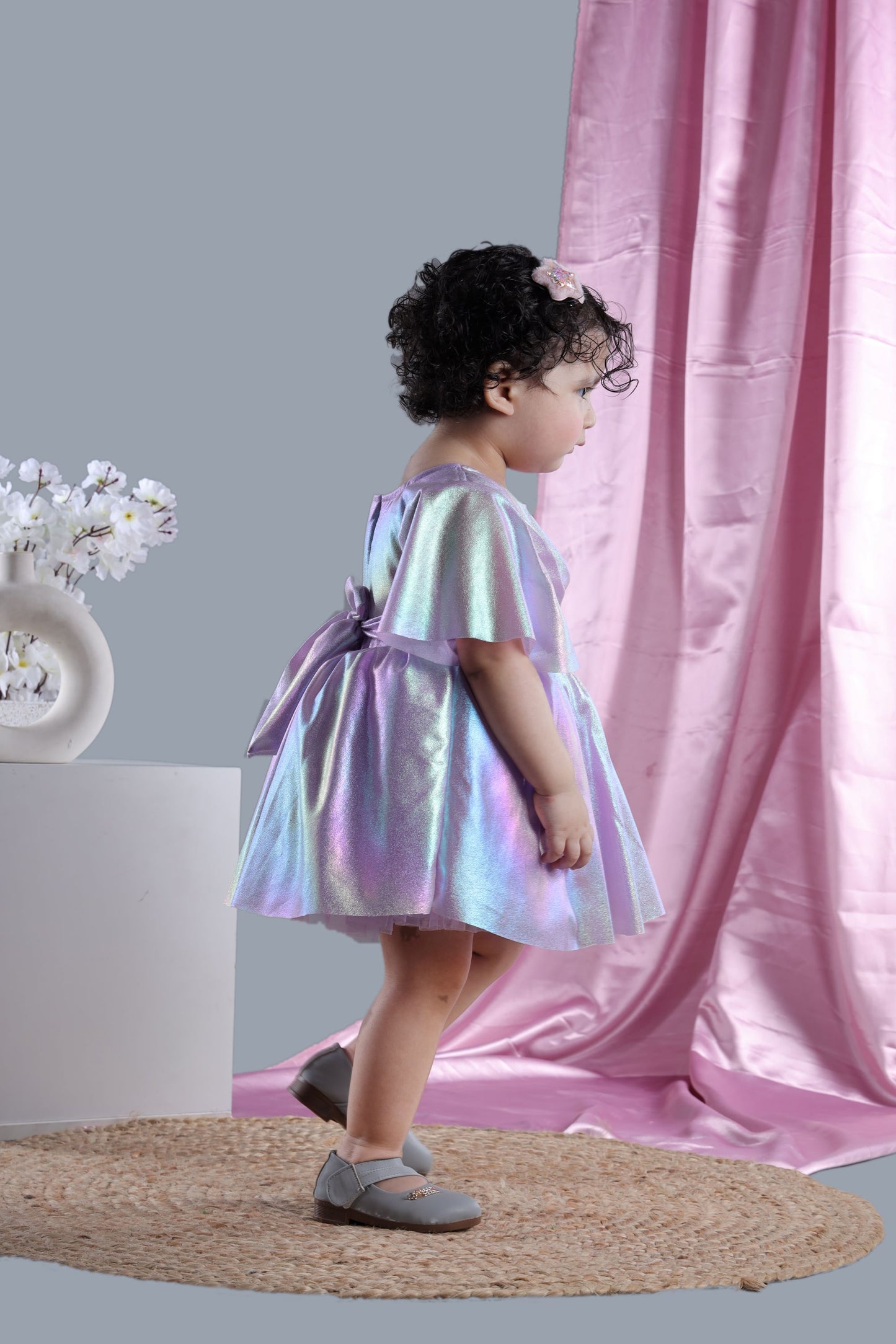 Titrit Short sleeves purple party frock