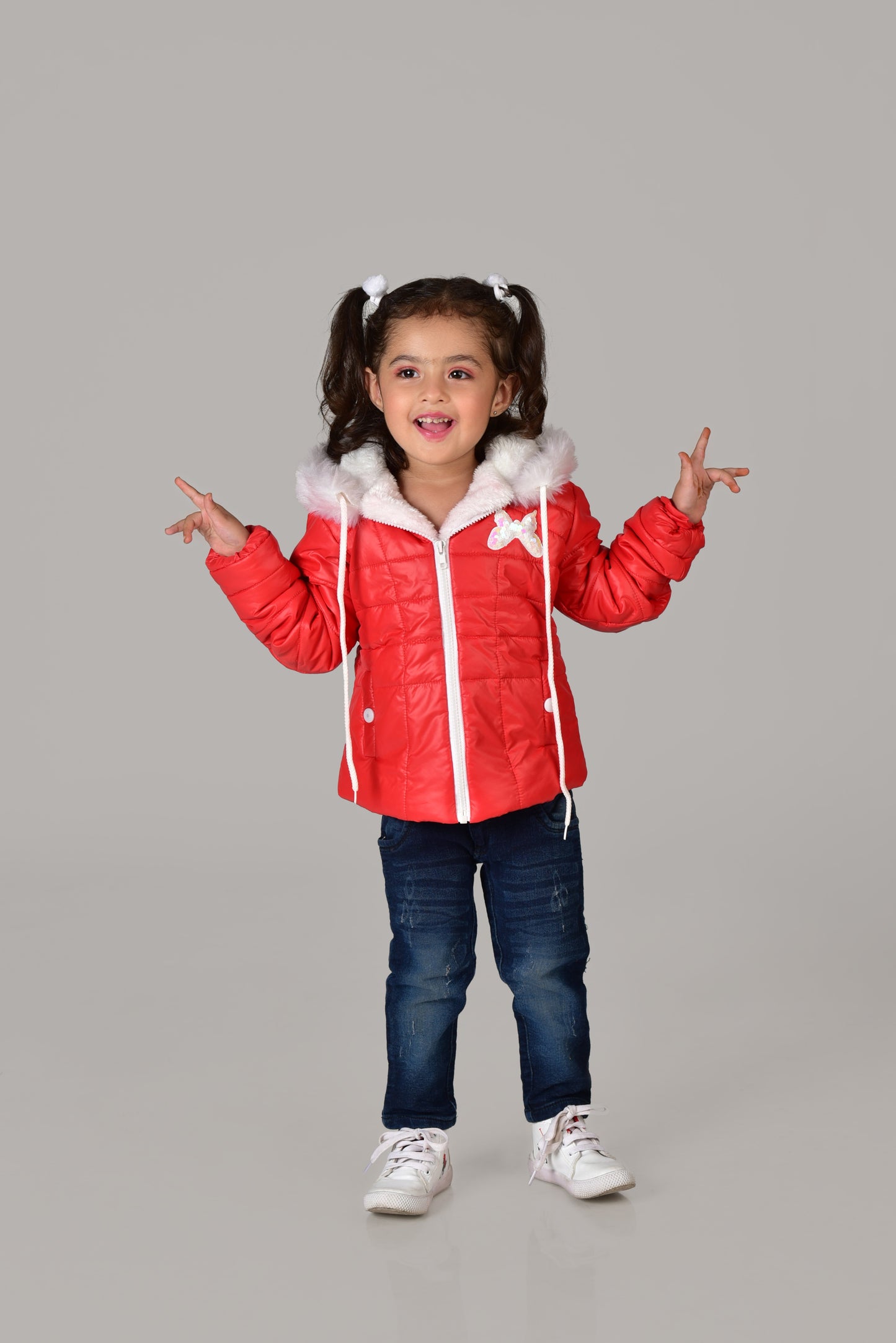 Solid Puffer Jacket (Red)