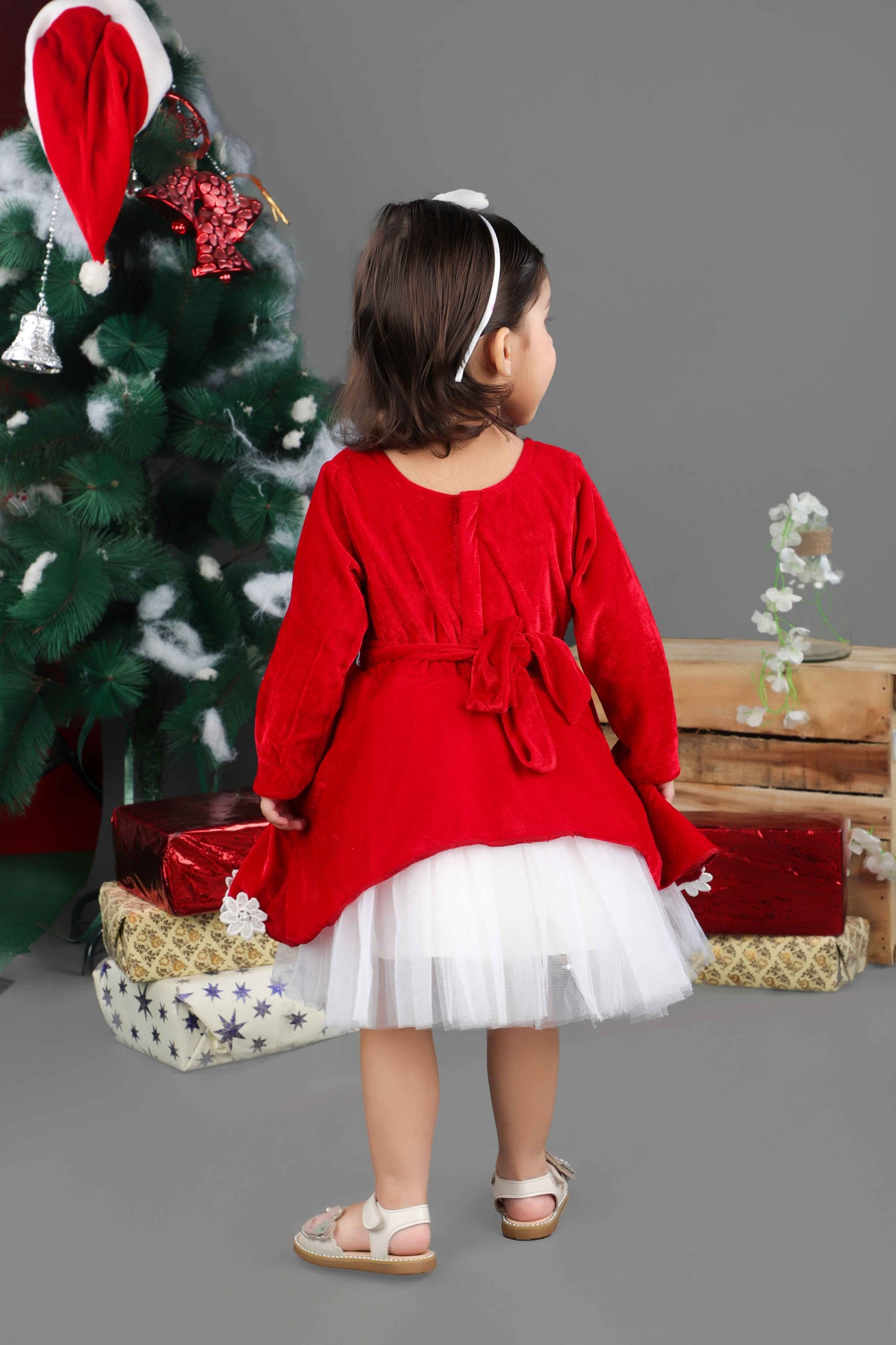 Christmas Velvet Tulle Frock (Red)