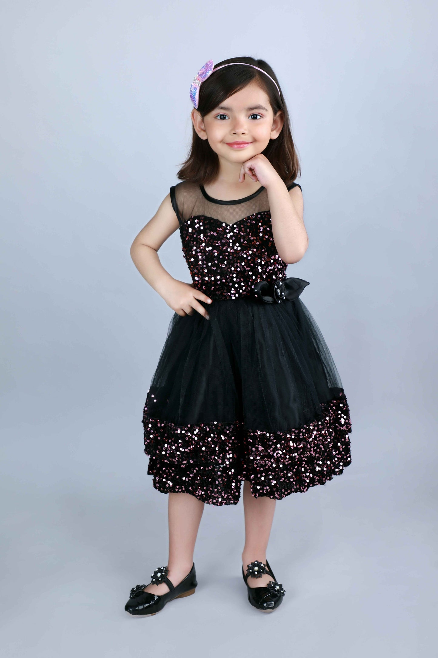 Frill Baby Party Frock (Black)