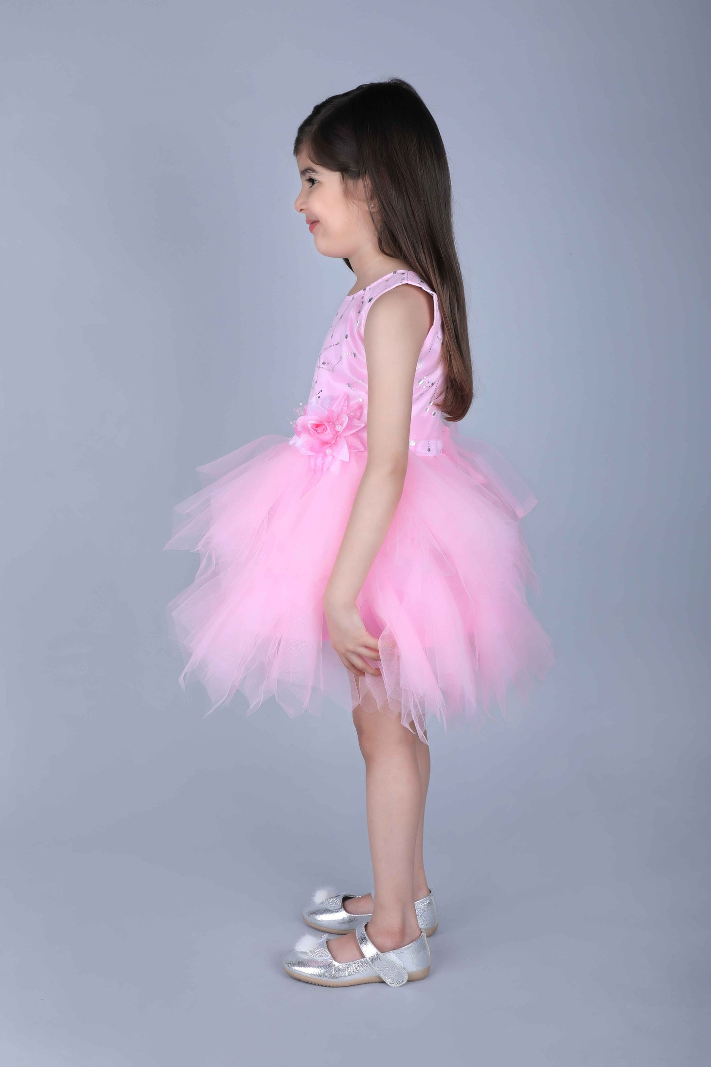 Flower Baby Party Frock (Pink)