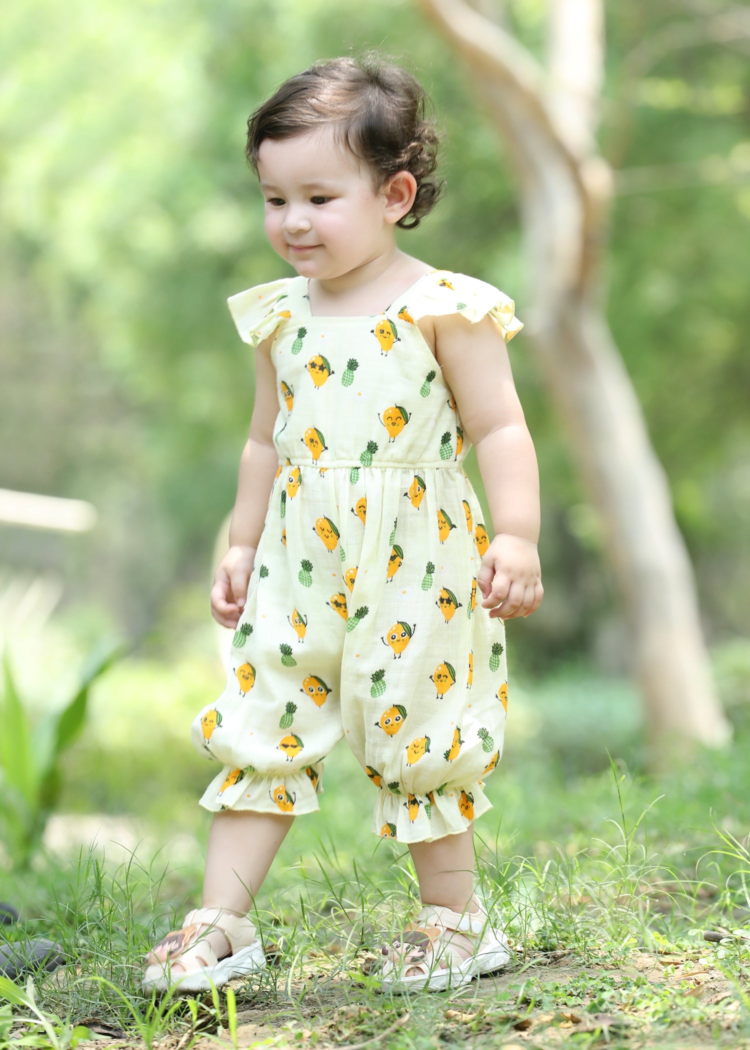 Muslin ankle length girls romper-T-YMR