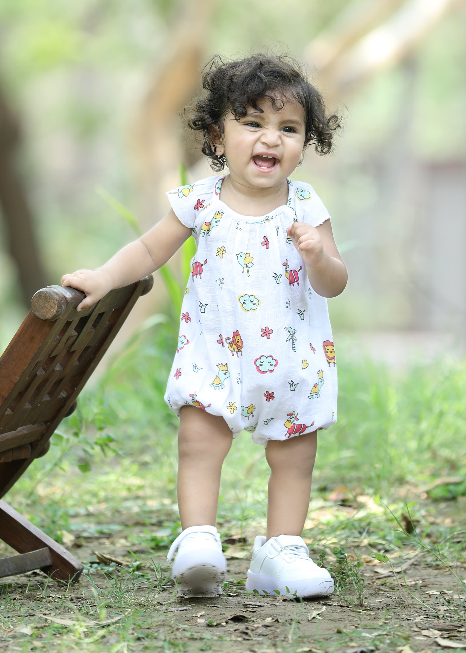 Muslin girls hip length romper-T-TRR