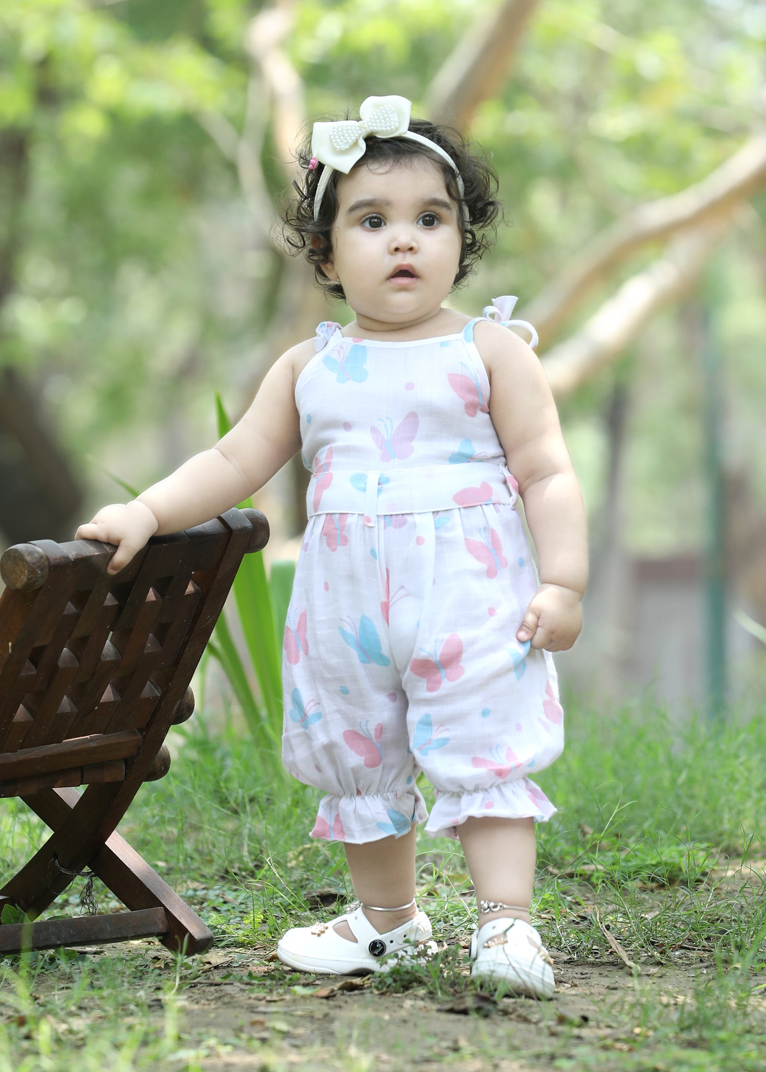 Muslin ankle length girl romper-T-WBR