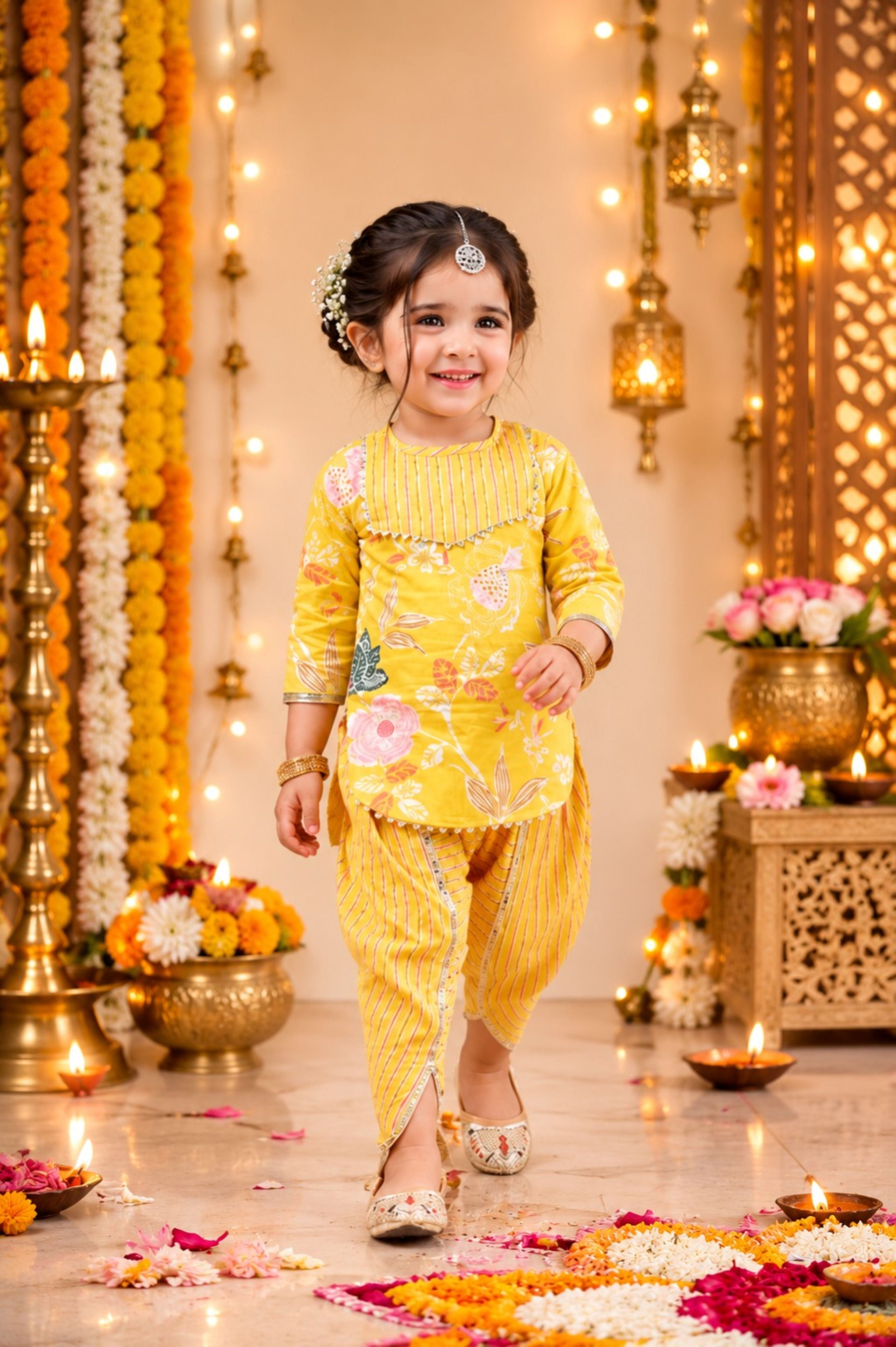 cotton printed full sleeves kurti set -Tyellokurti