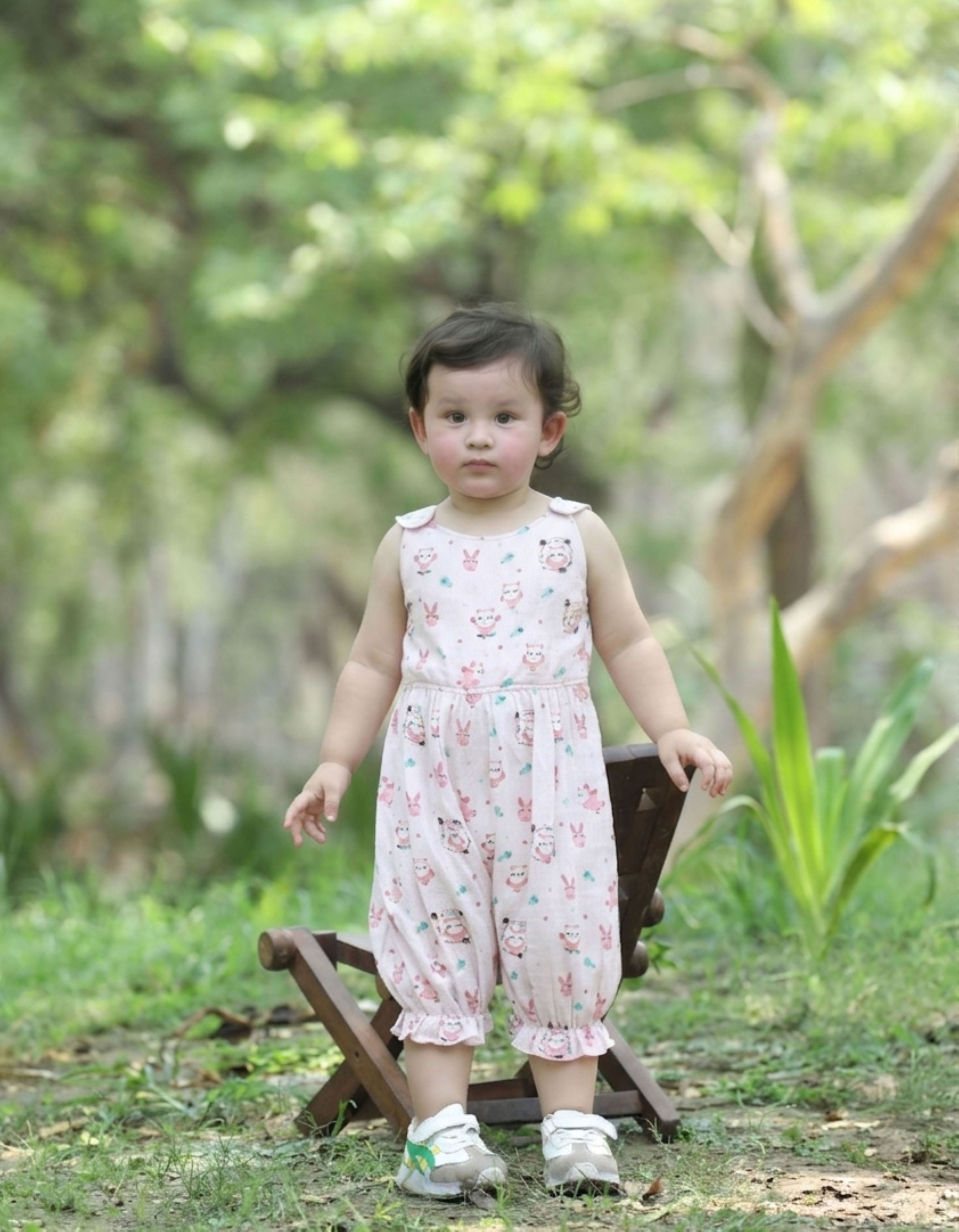Muslin Ankle Length girls romper-TBR