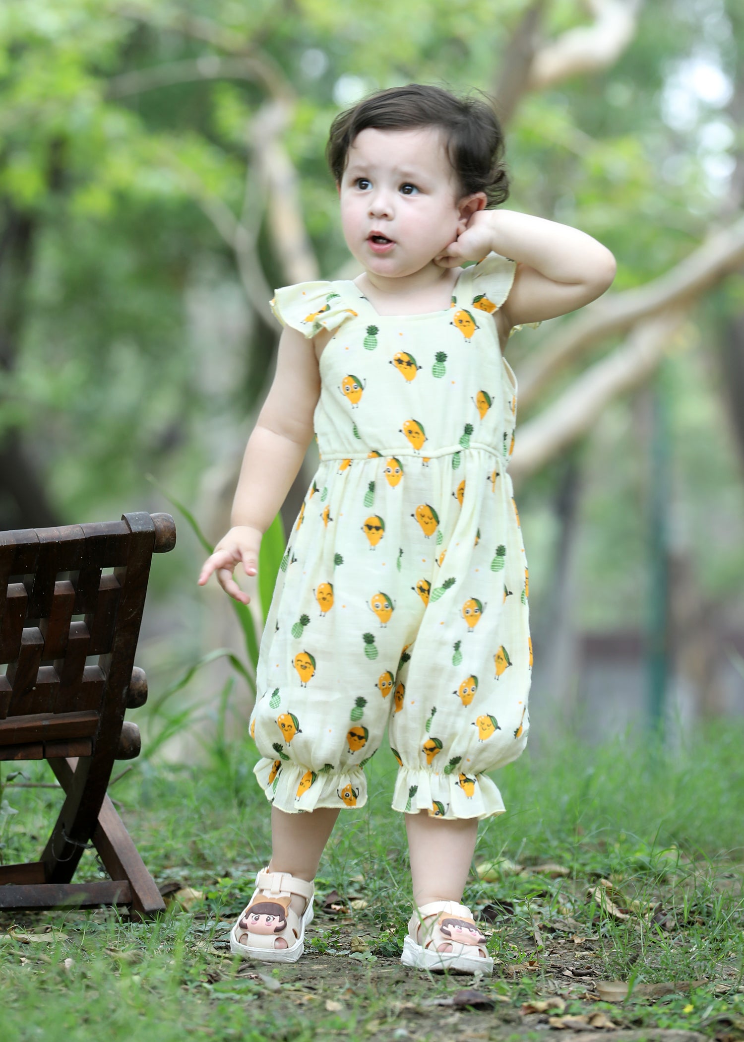 Muslin ankle length girls romper-T-YMR