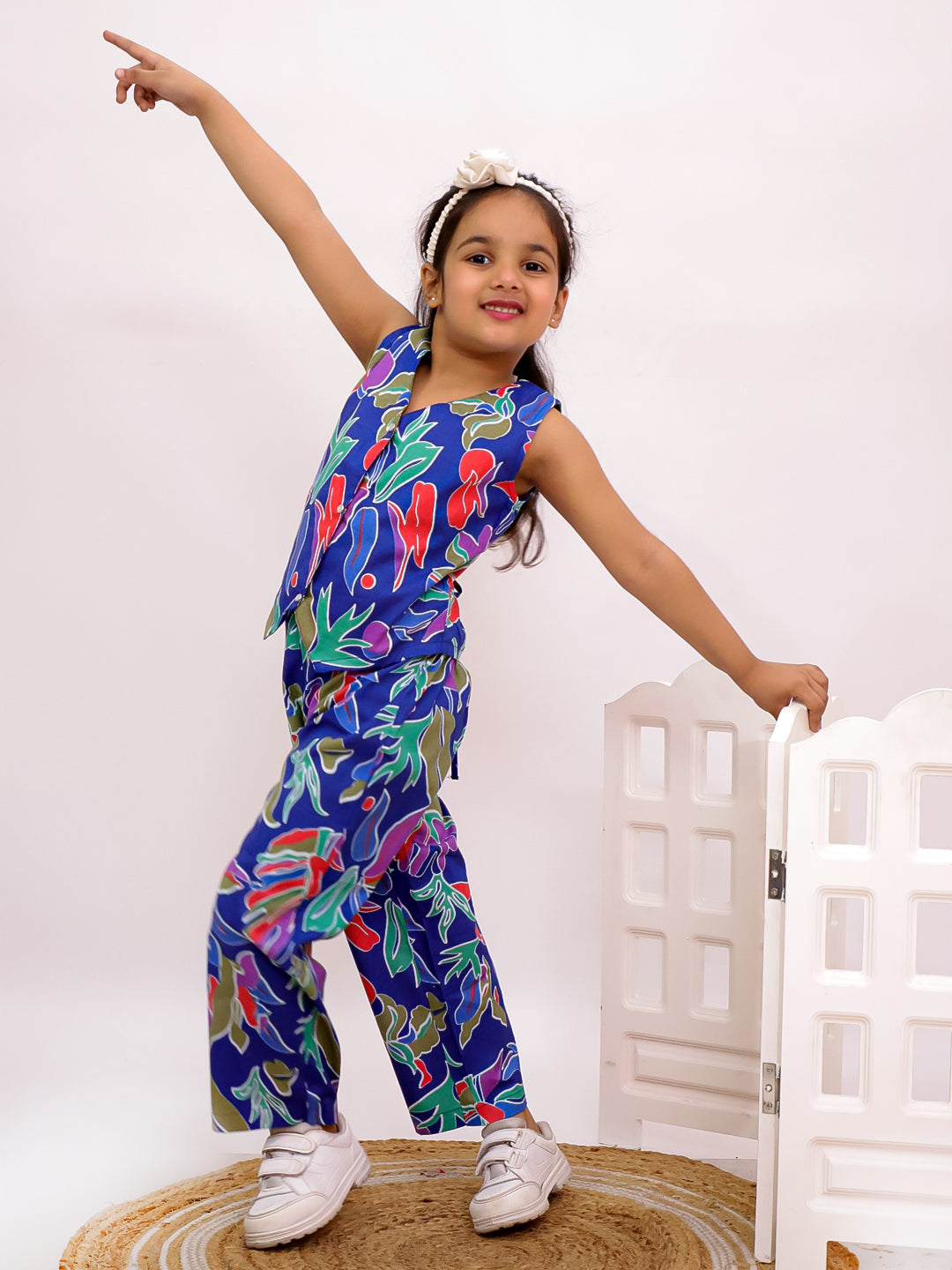 Multicolour co-ord set for girls- T-bluflowr