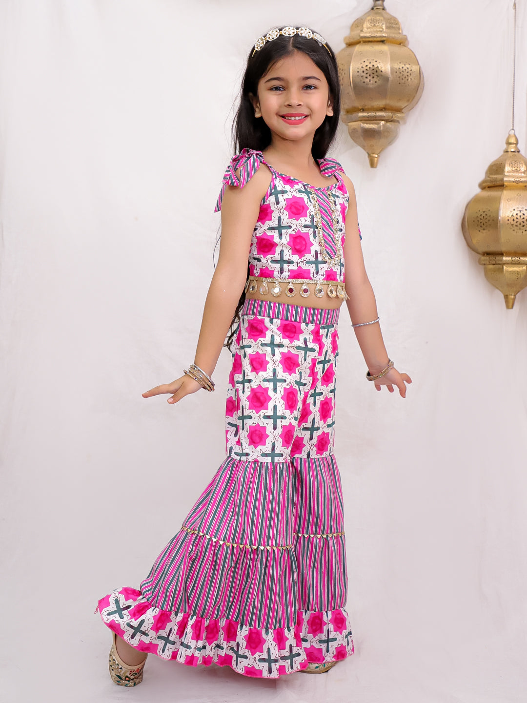 Halter neck printed Sharara set-T-Rosesh