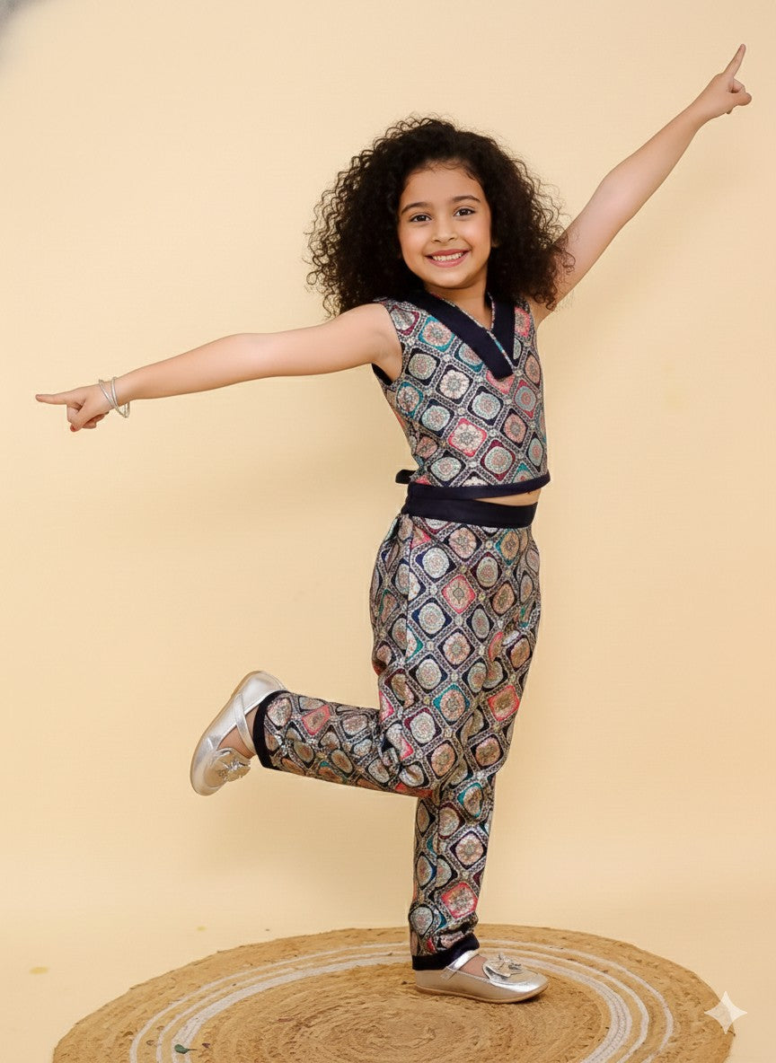 brocade pant and top set