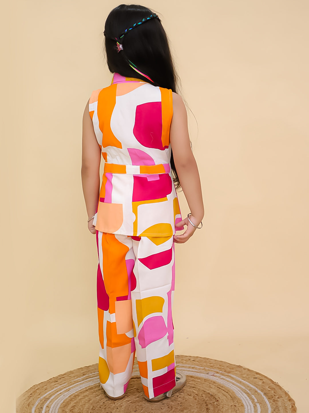 Printed rayon Co-ordset for girls- T-multirayon