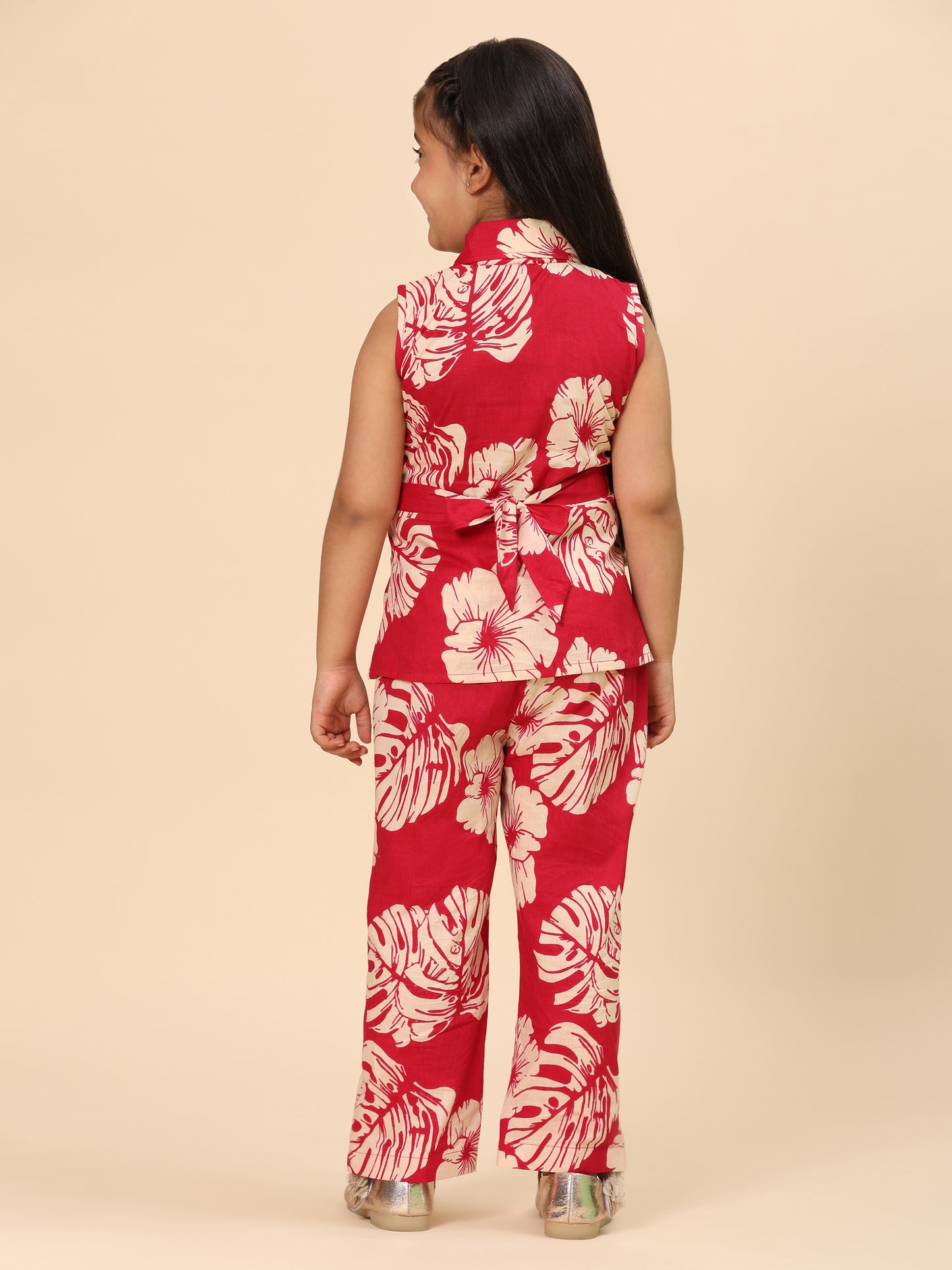 Red floral cotton co-ordset