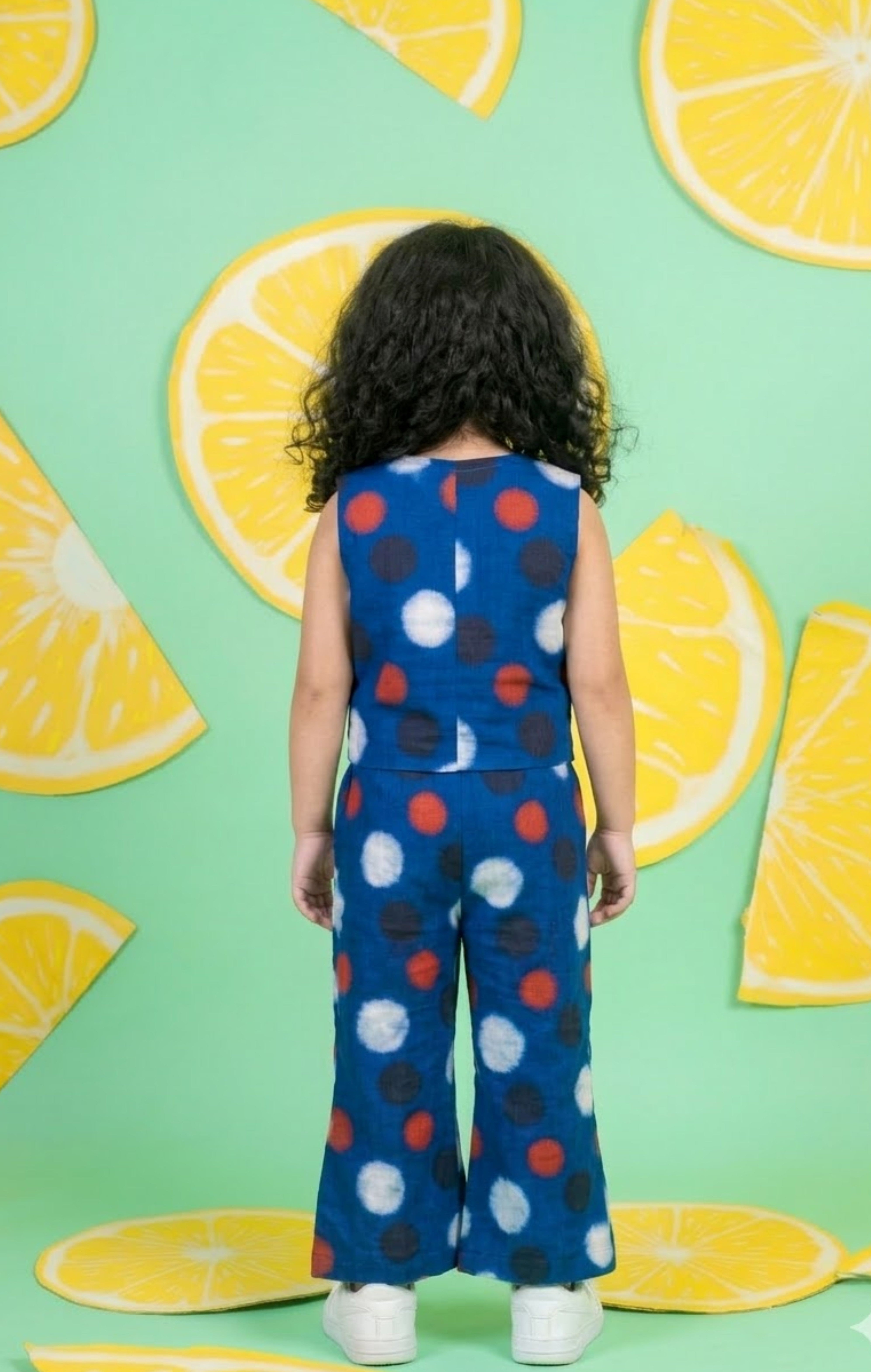 Blue polka print coordset -T-CDP