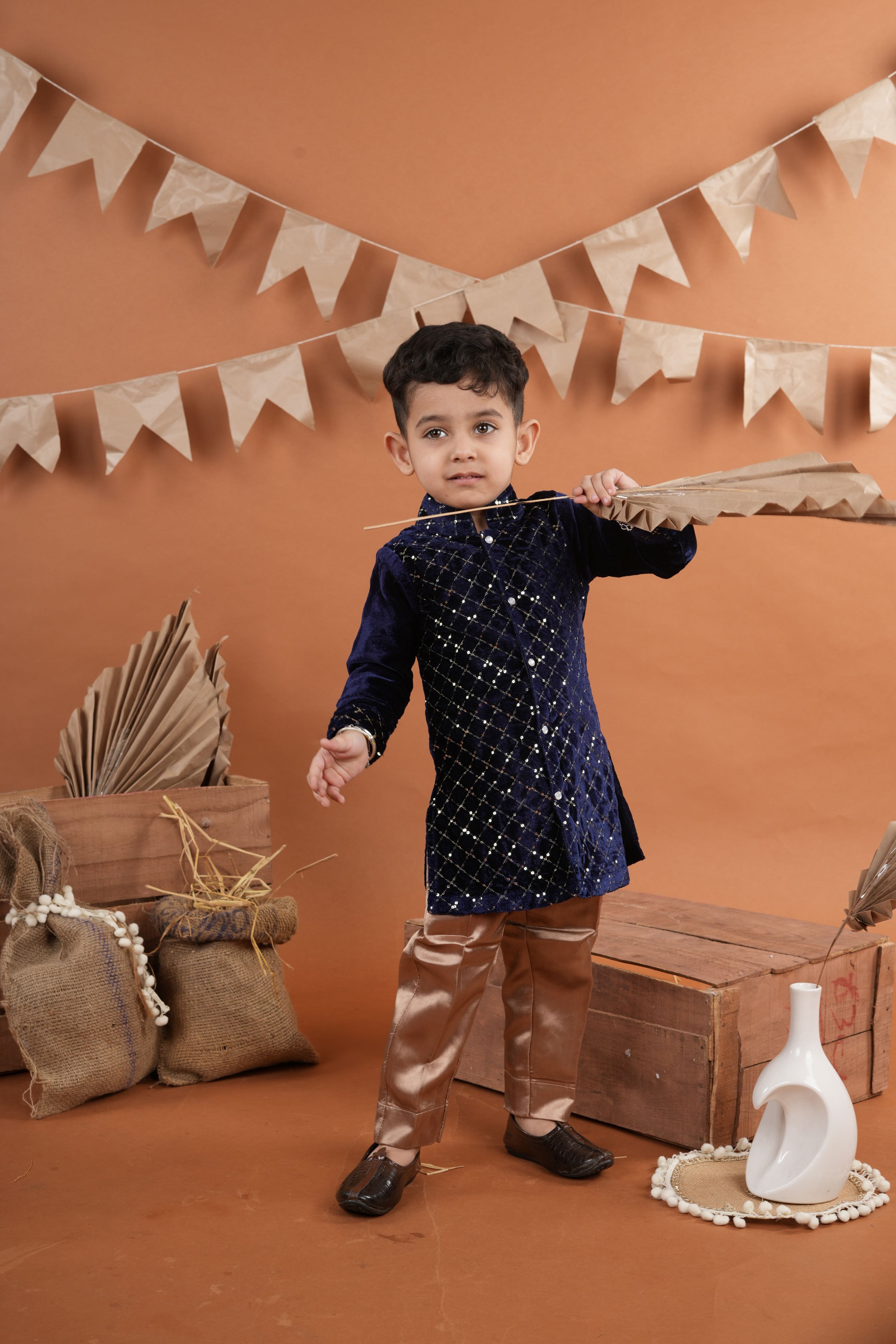Embellished kurta and dhoti sibling set-T-MDH Set