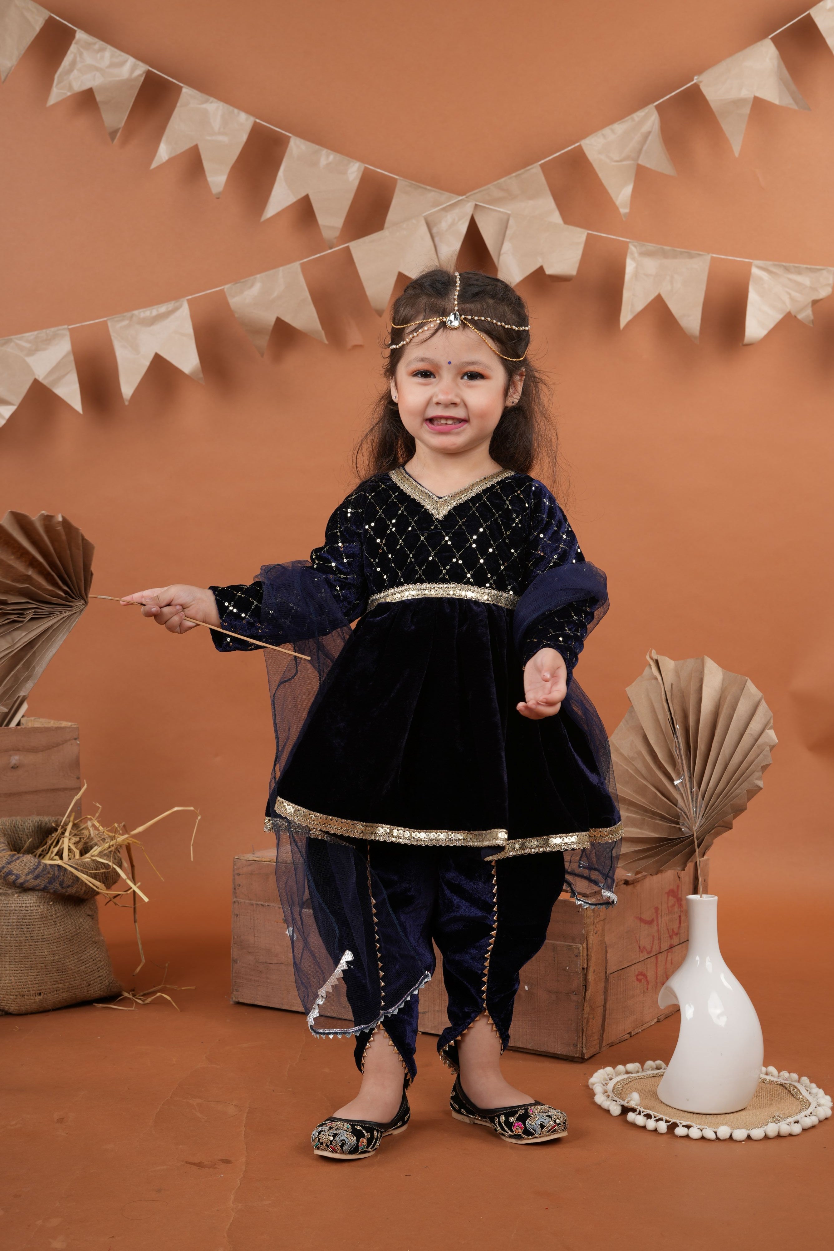 Embellished kurta and dhoti sibling set-T-MDH Set