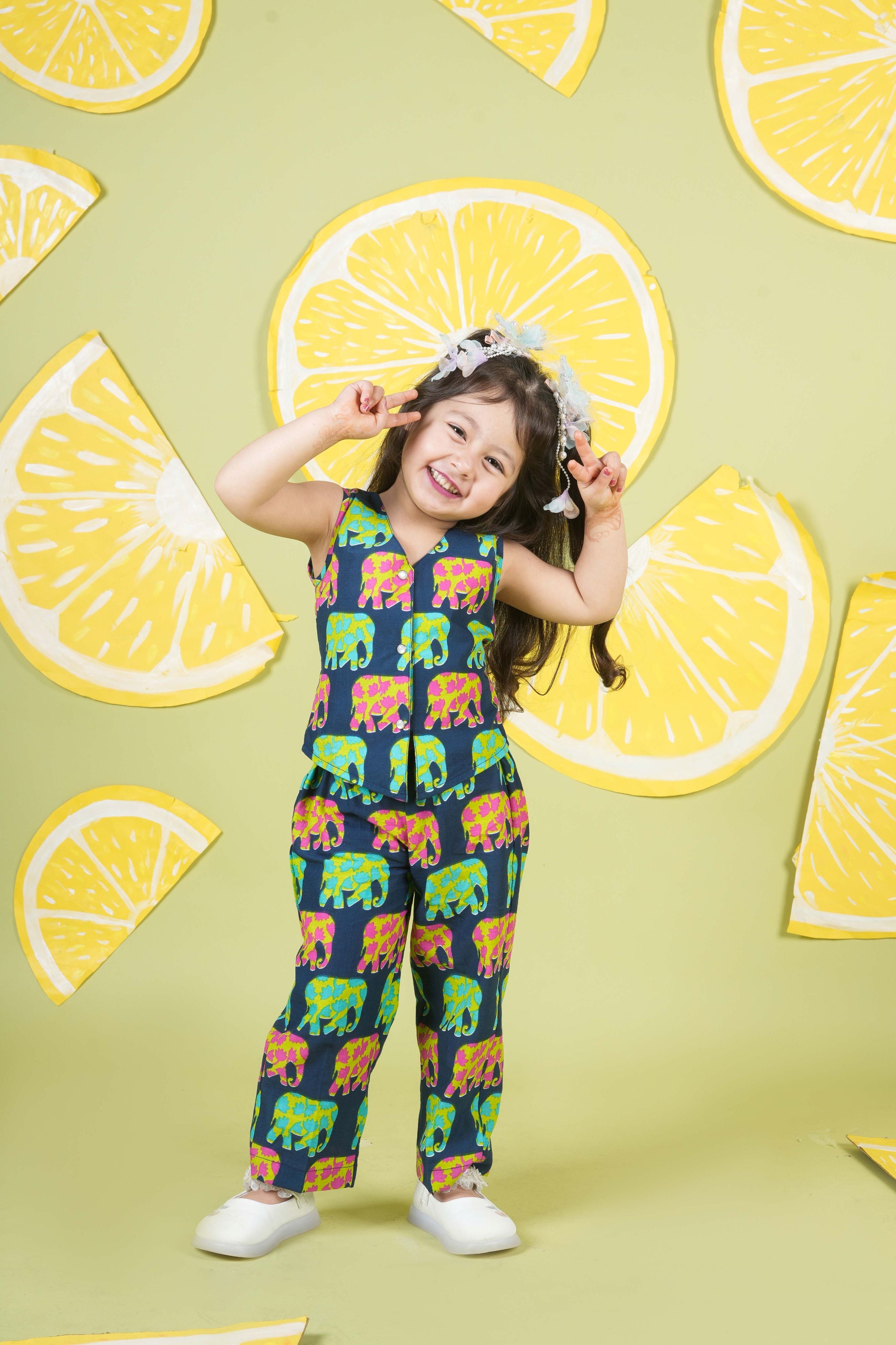 Elephant print cotton Co-ordset-T-CDG