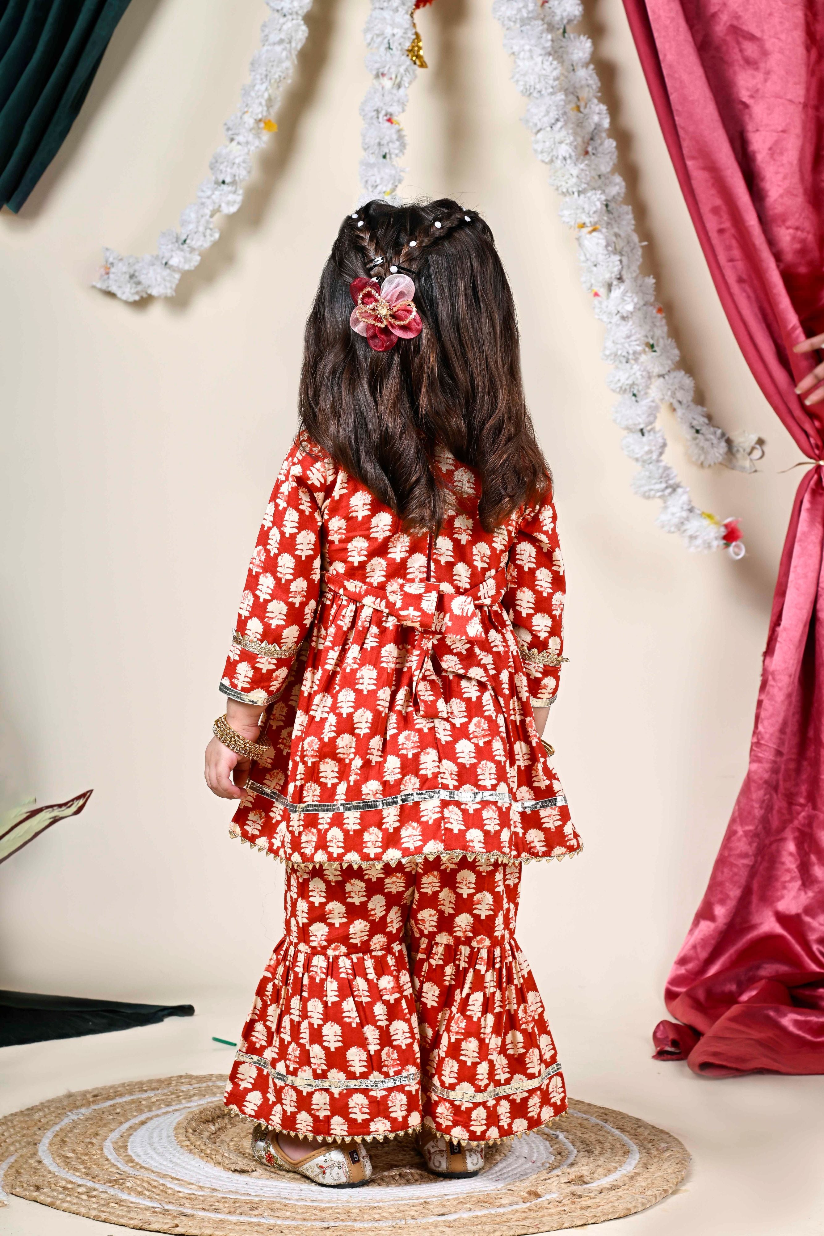 Full Sleeves Cotton Sharara suit set-T-Redkurti