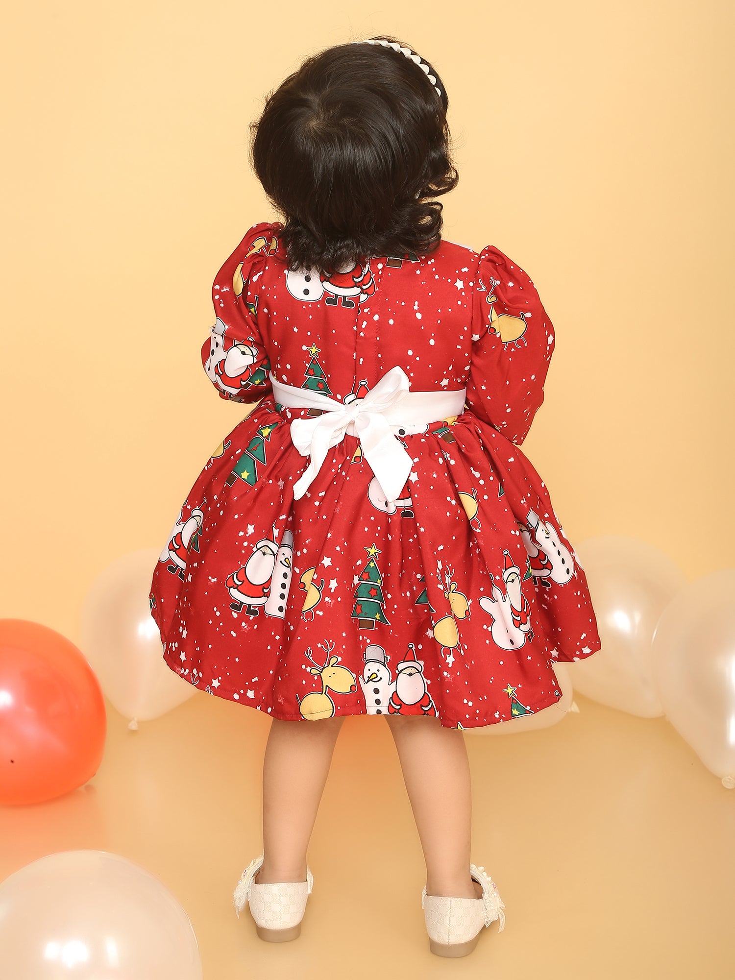 Christmas print fit and flare frock