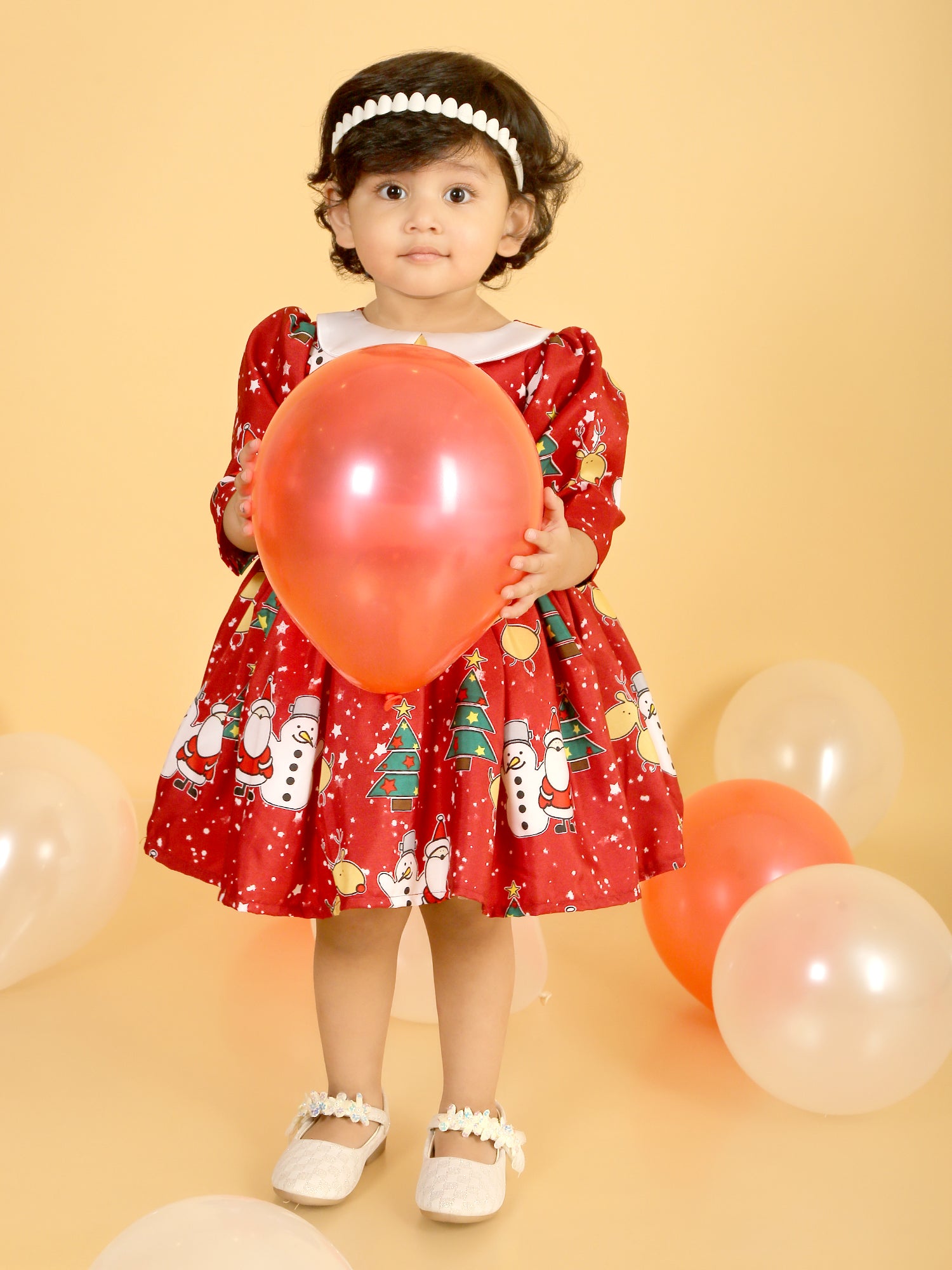 Christmas print fit and flare frock