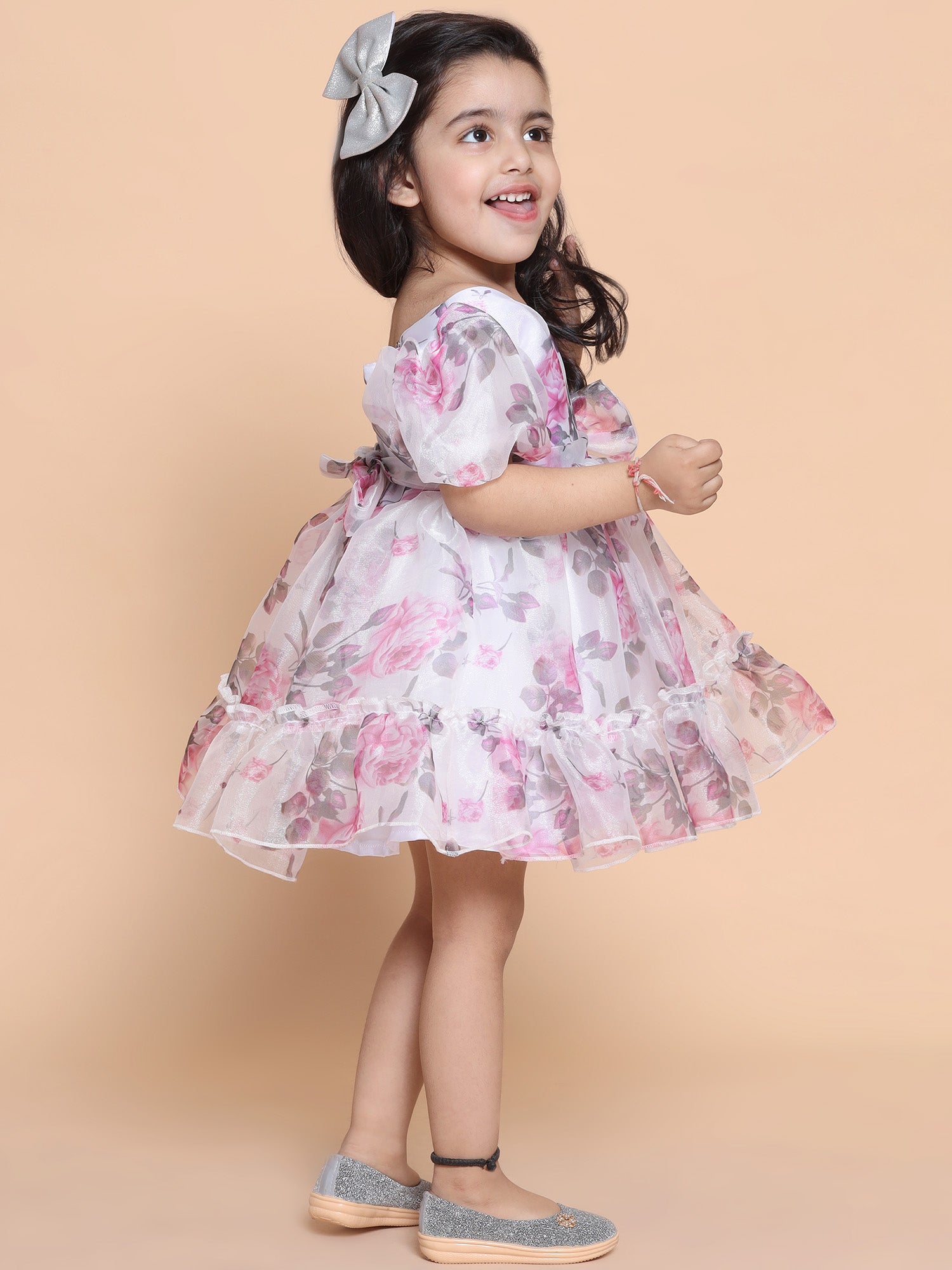 White floral organza frock