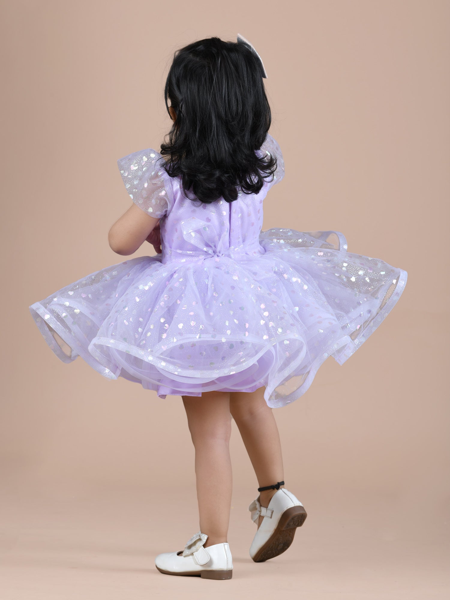 Fit and Flary frill frock- Lilac