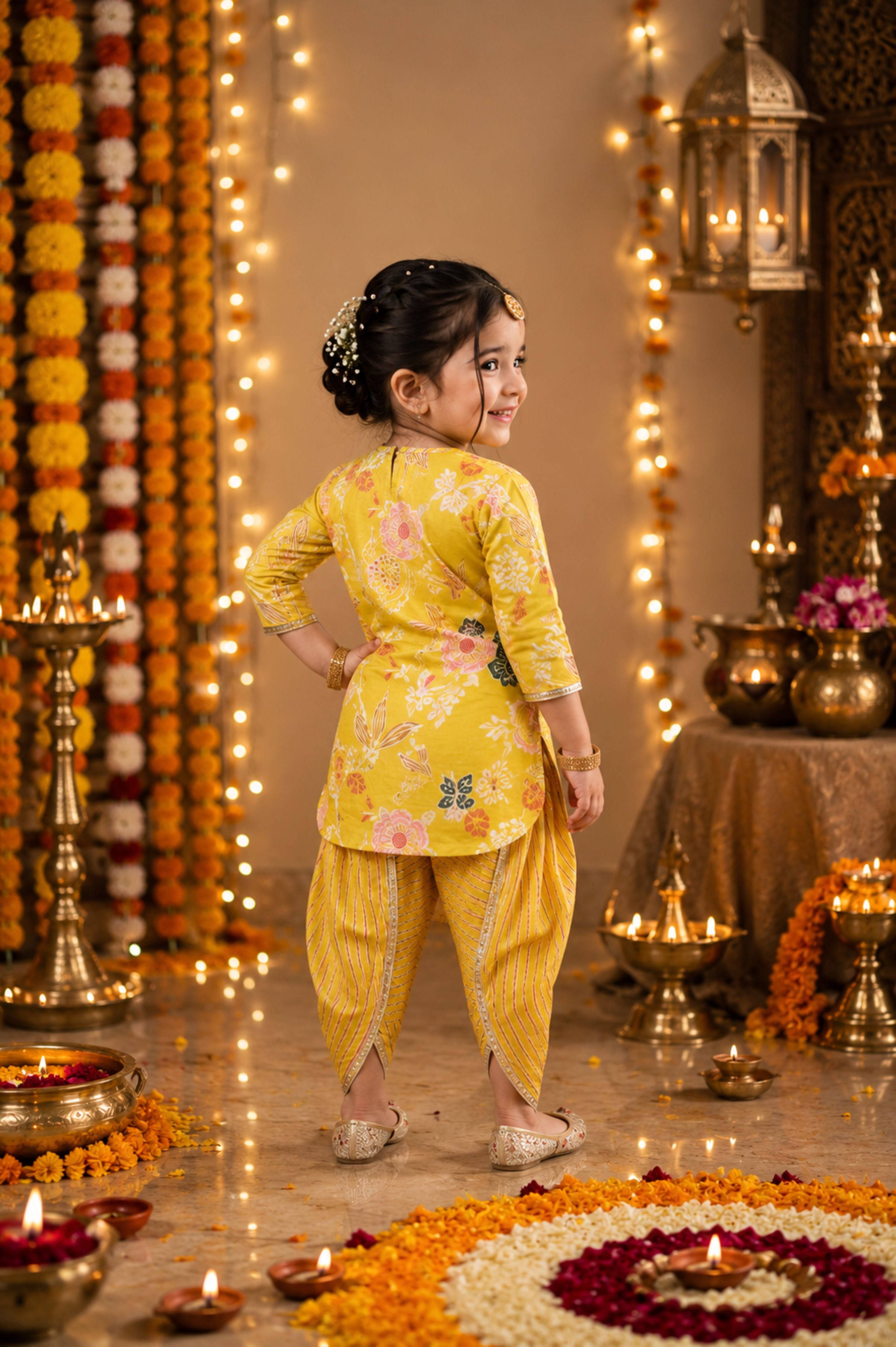 cotton printed full sleeves kurti set -Tyellokurti