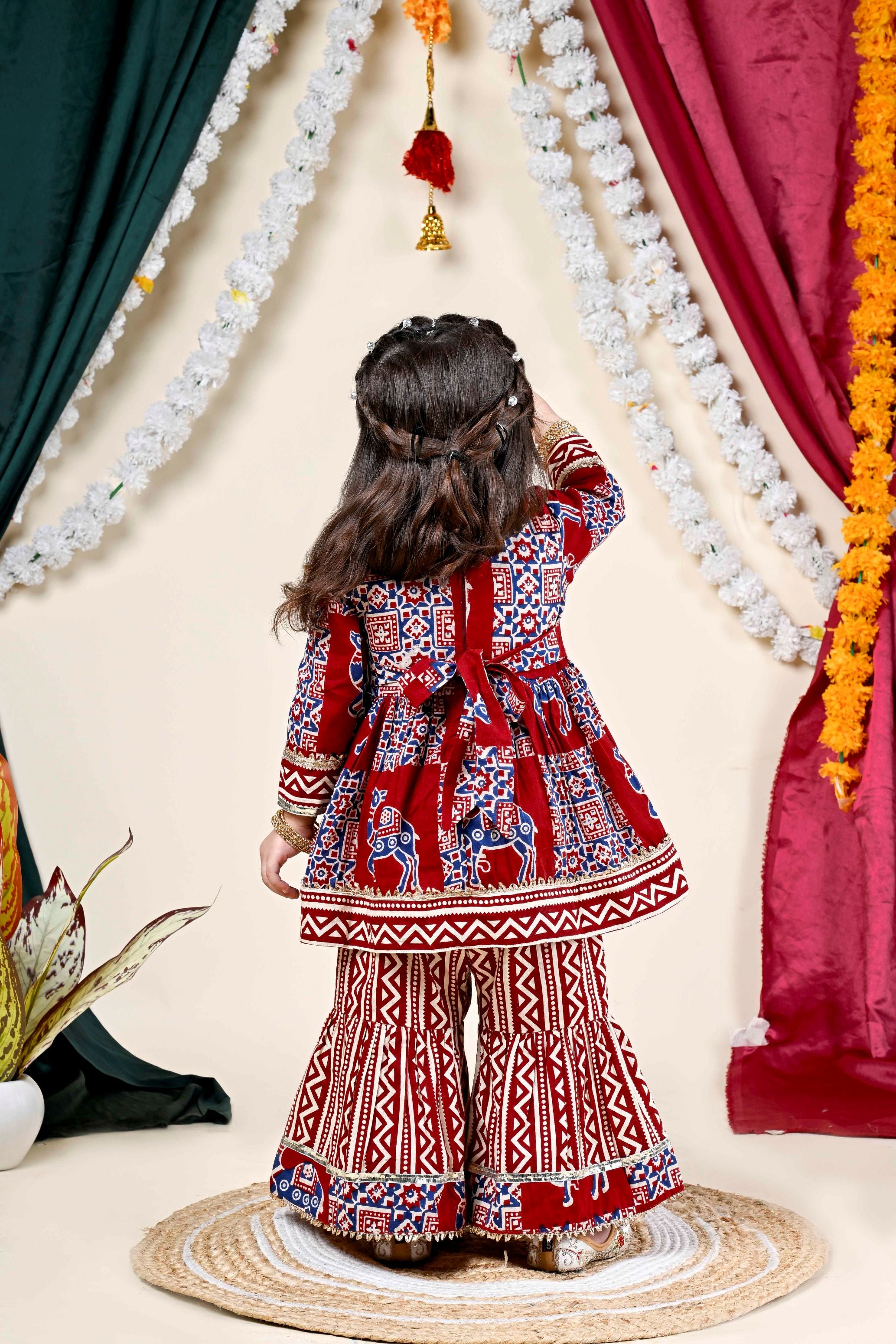 cotton printed full sleeves Sharara set-T-Camelkurti