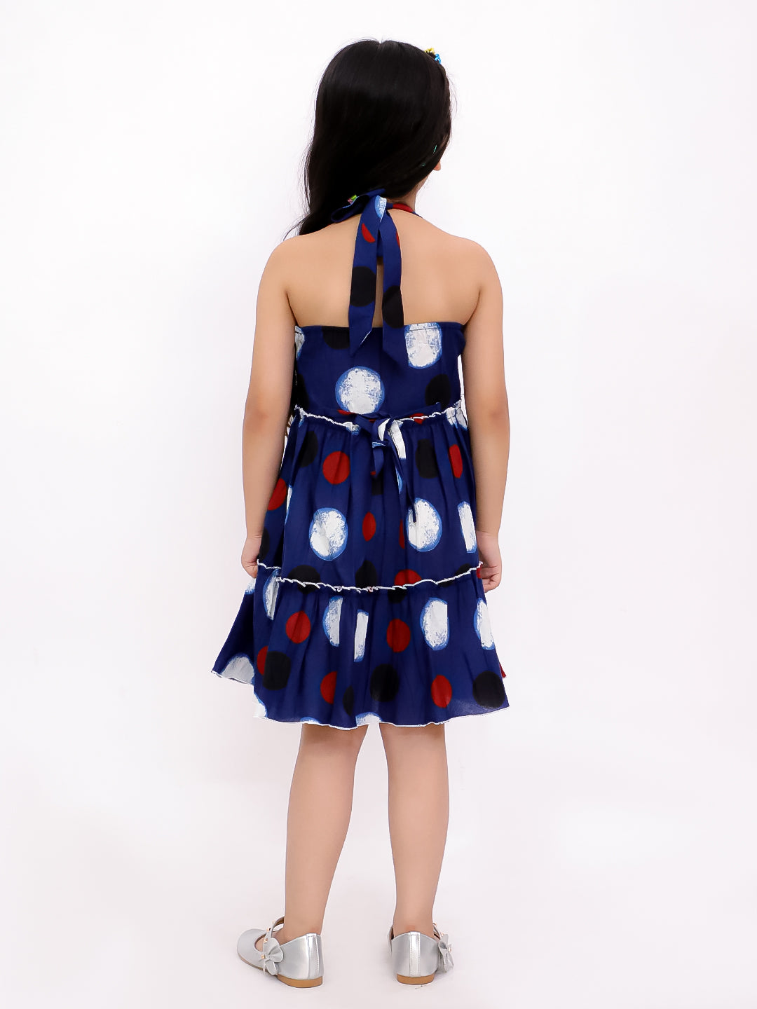 Cotton halter neck printed frock-T-Polkafrock