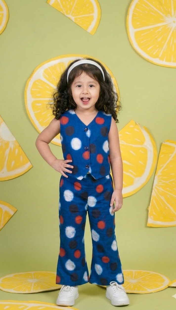 Blue polka print coordset -T-CDP