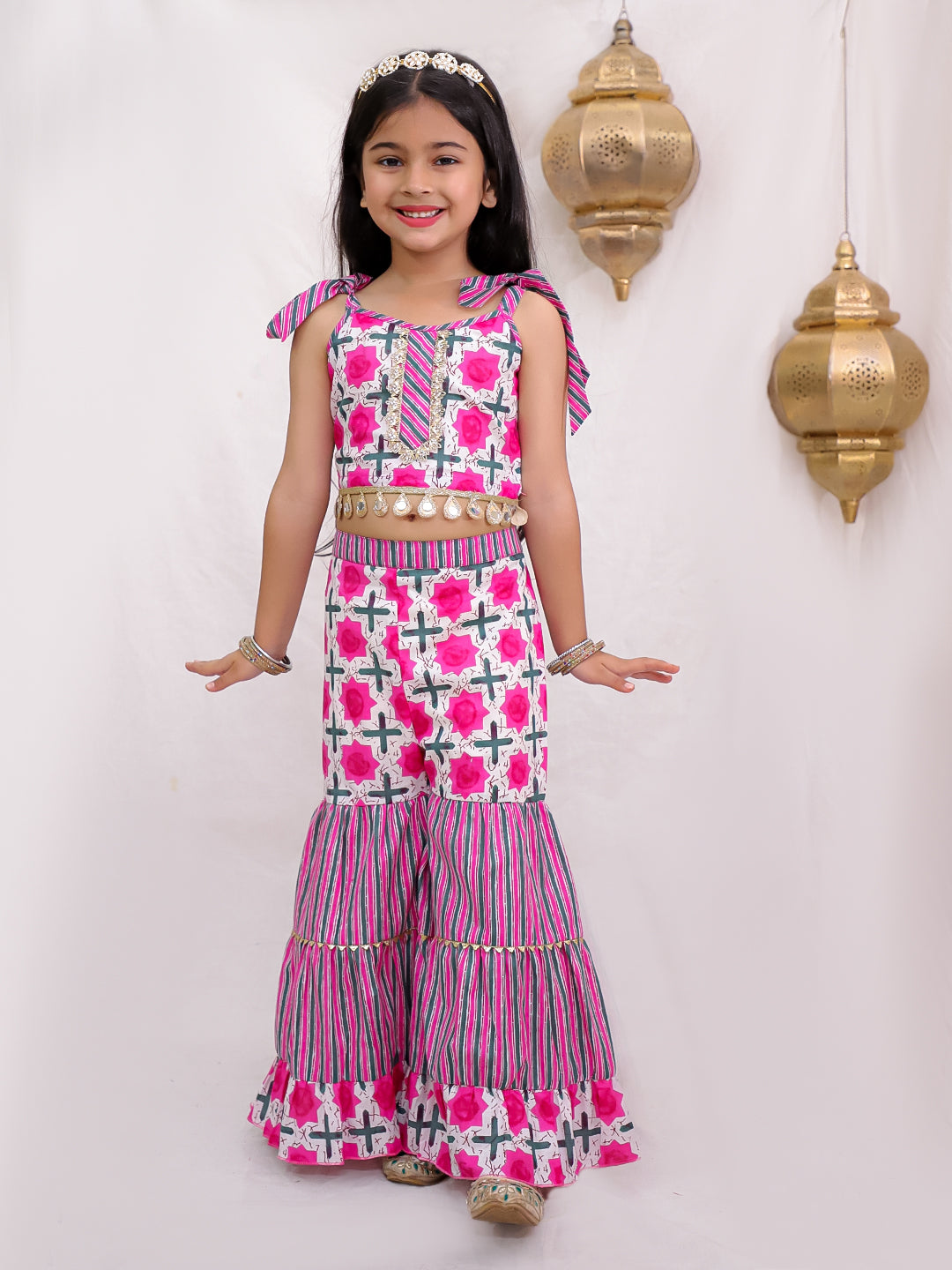 Halter neck printed Sharara set-T-Rosesh