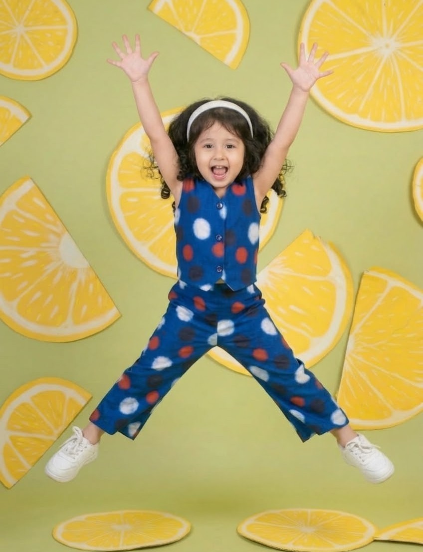 Blue polka print coordset -T-CDP