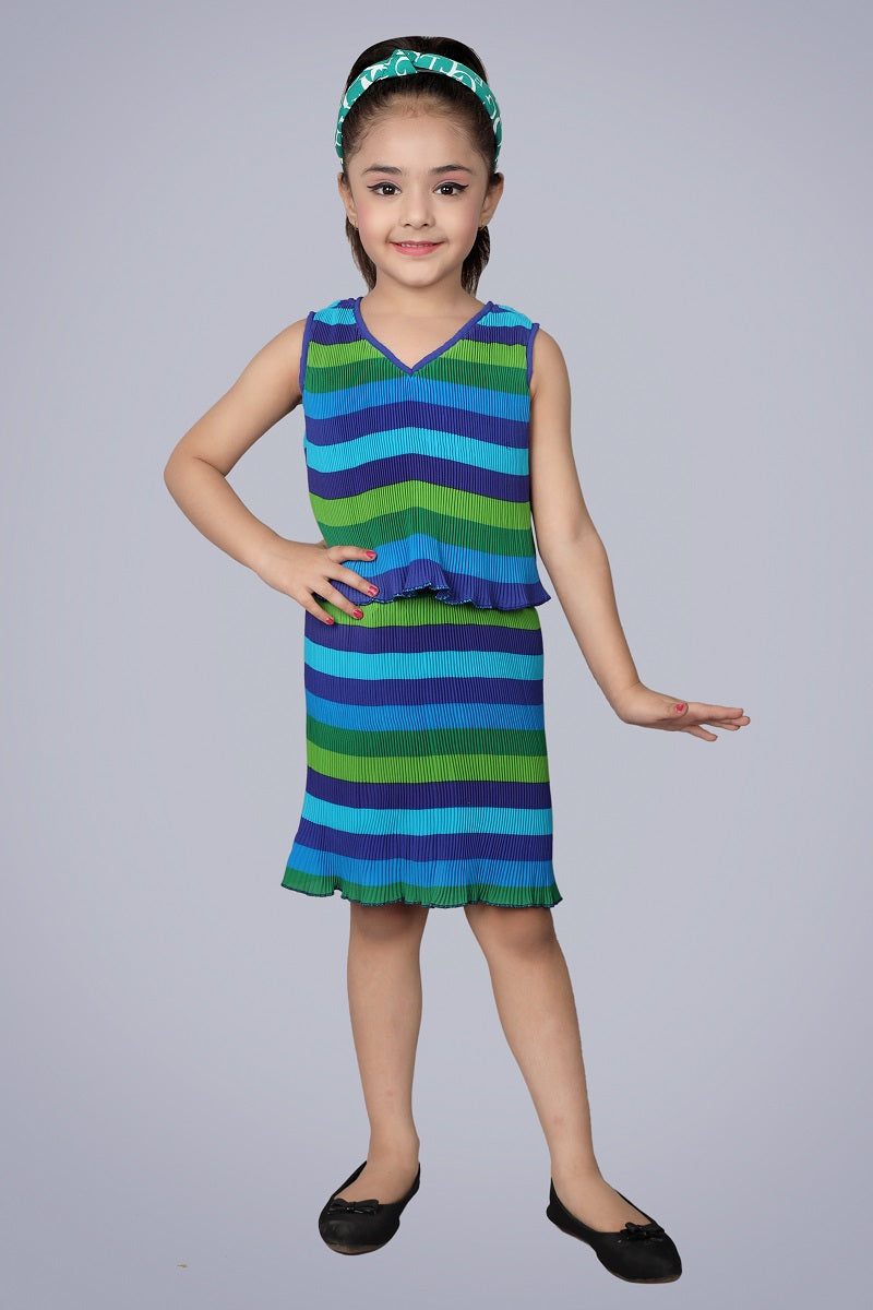 Pleated Skirt Set with attached Shorts (Multi Color)