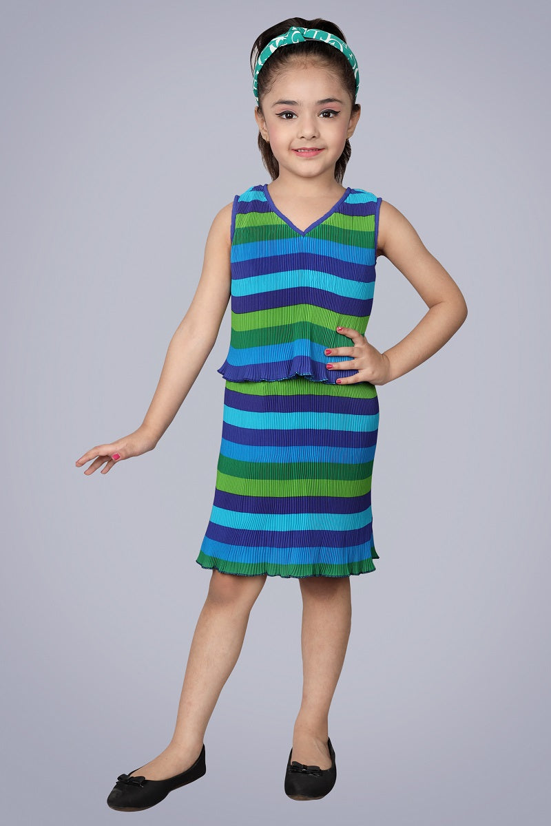 Pleated Skirt Set with attached Shorts (Multi Color)