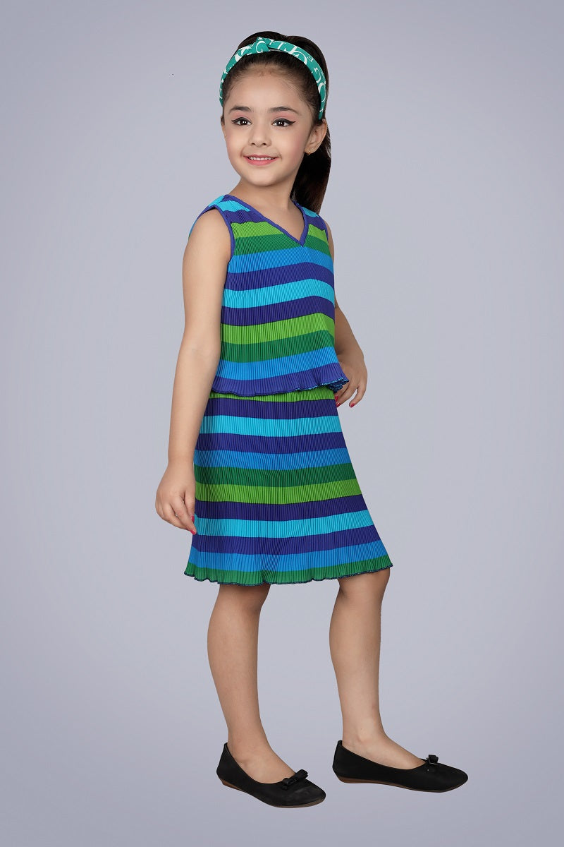 Pleated Skirt Set with attached Shorts (Multi Color)