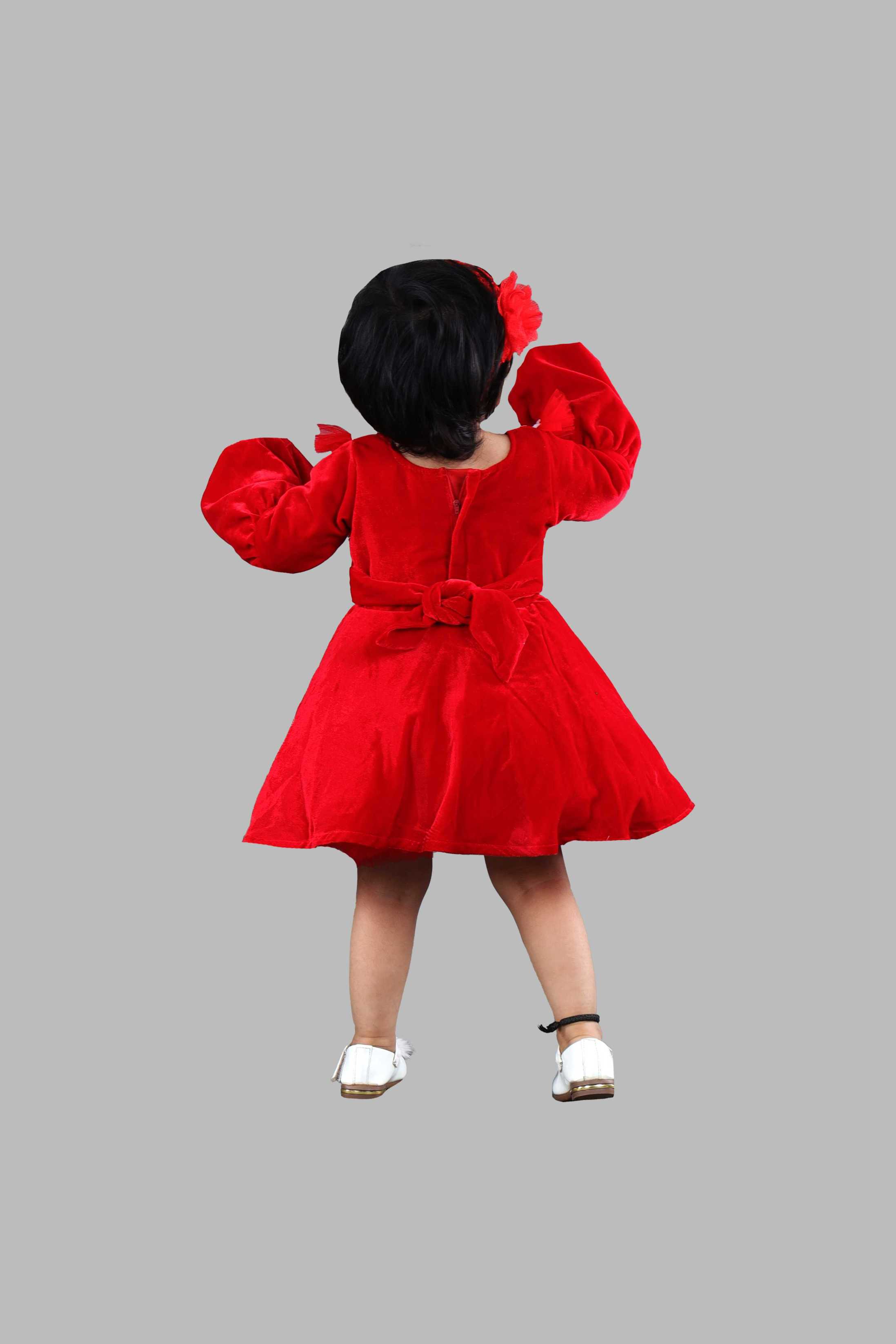 Fit and Flare Net Party Dress (Red)