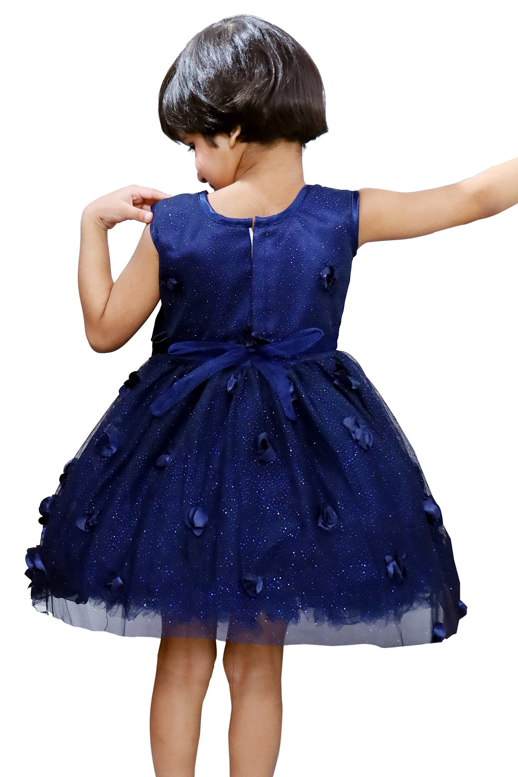Roses Baby Party Frock (Blue)