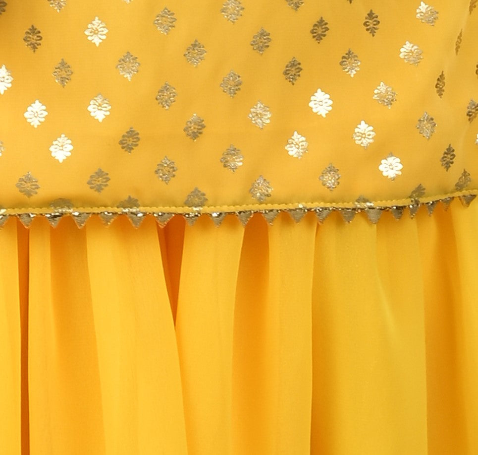 Kurta and Sharara With Dupatta (Yellow)