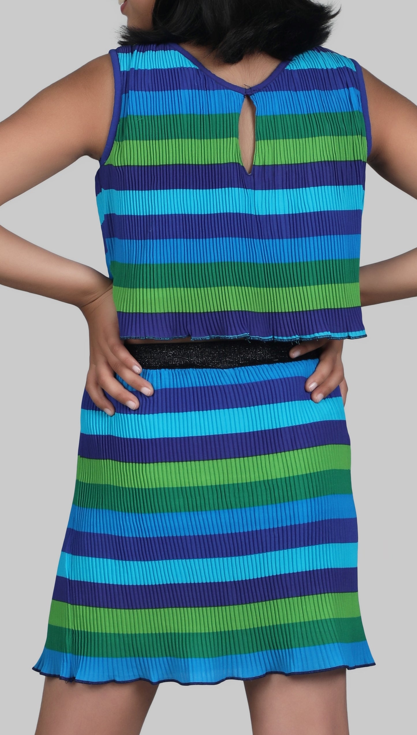 Pleated Skirt Set with attached Shorts (Multi Color)