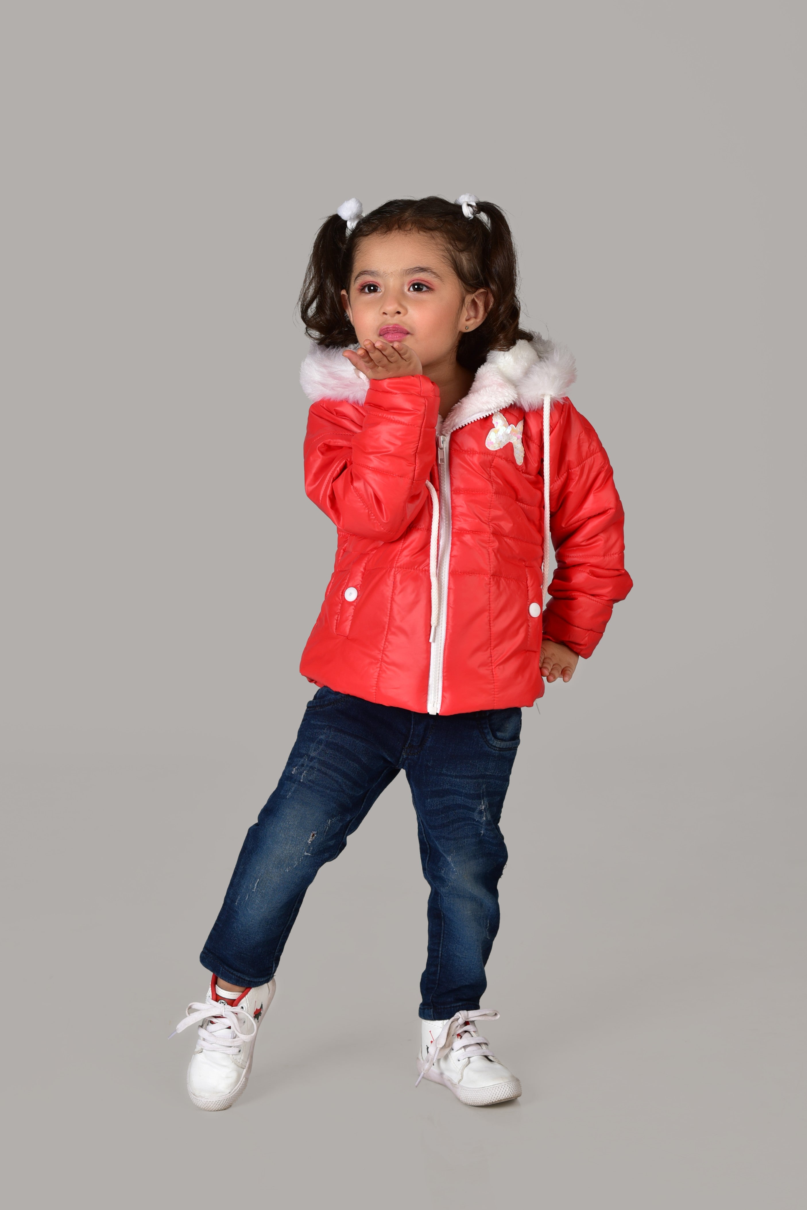 Solid Puffer Jacket (Red)