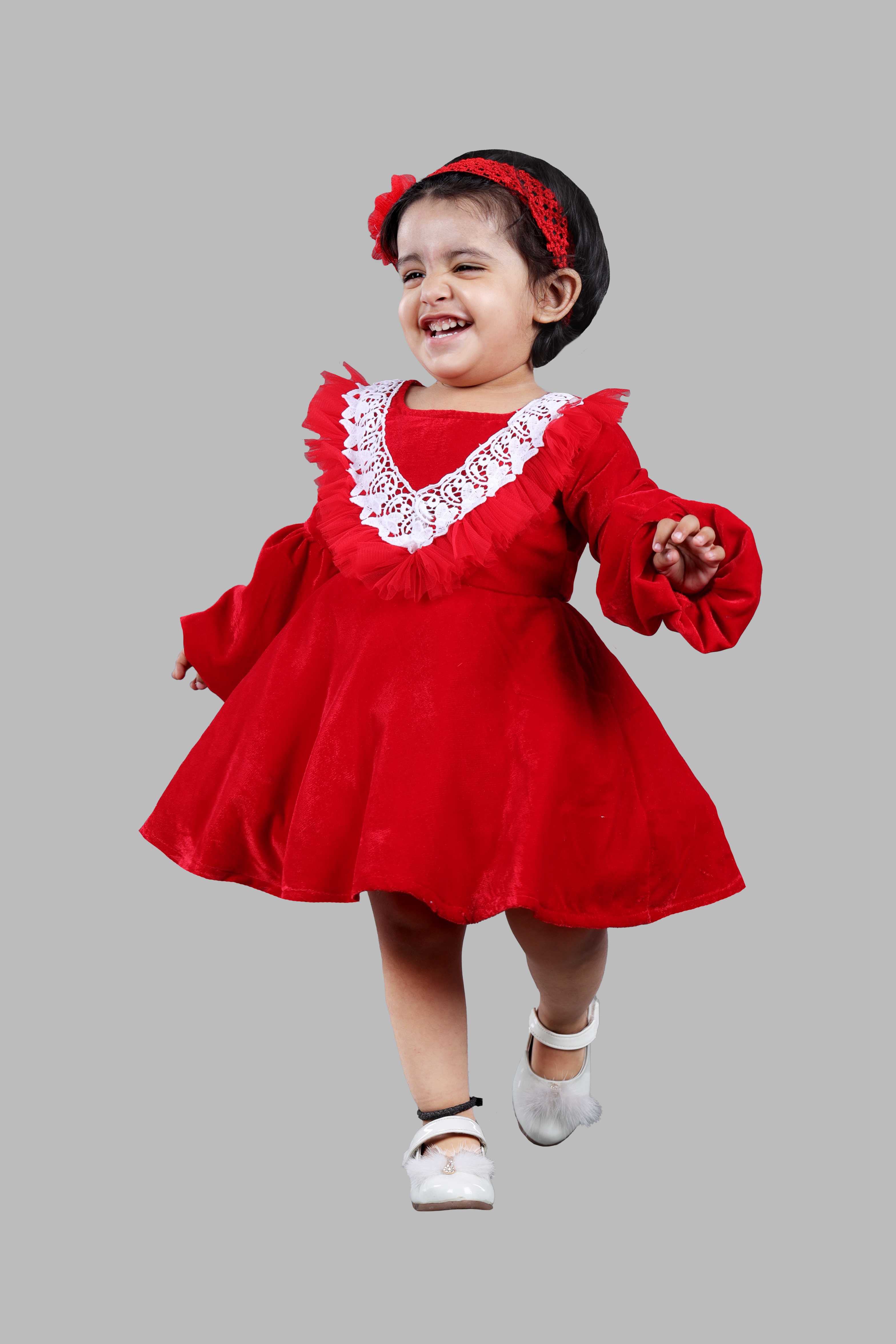 Fit and Flare Net Party Dress (Red)