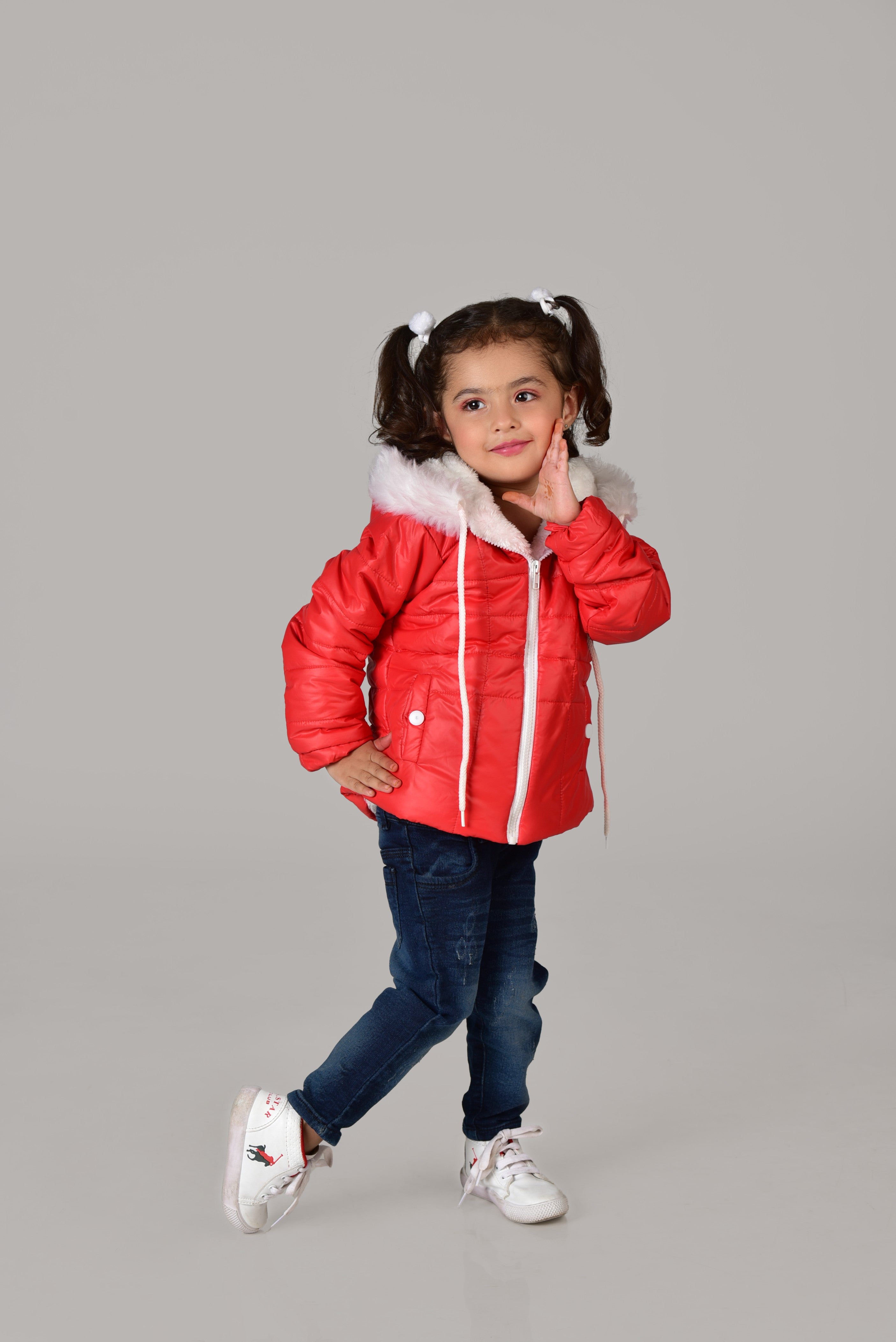 Solid Puffer Jacket (Red)