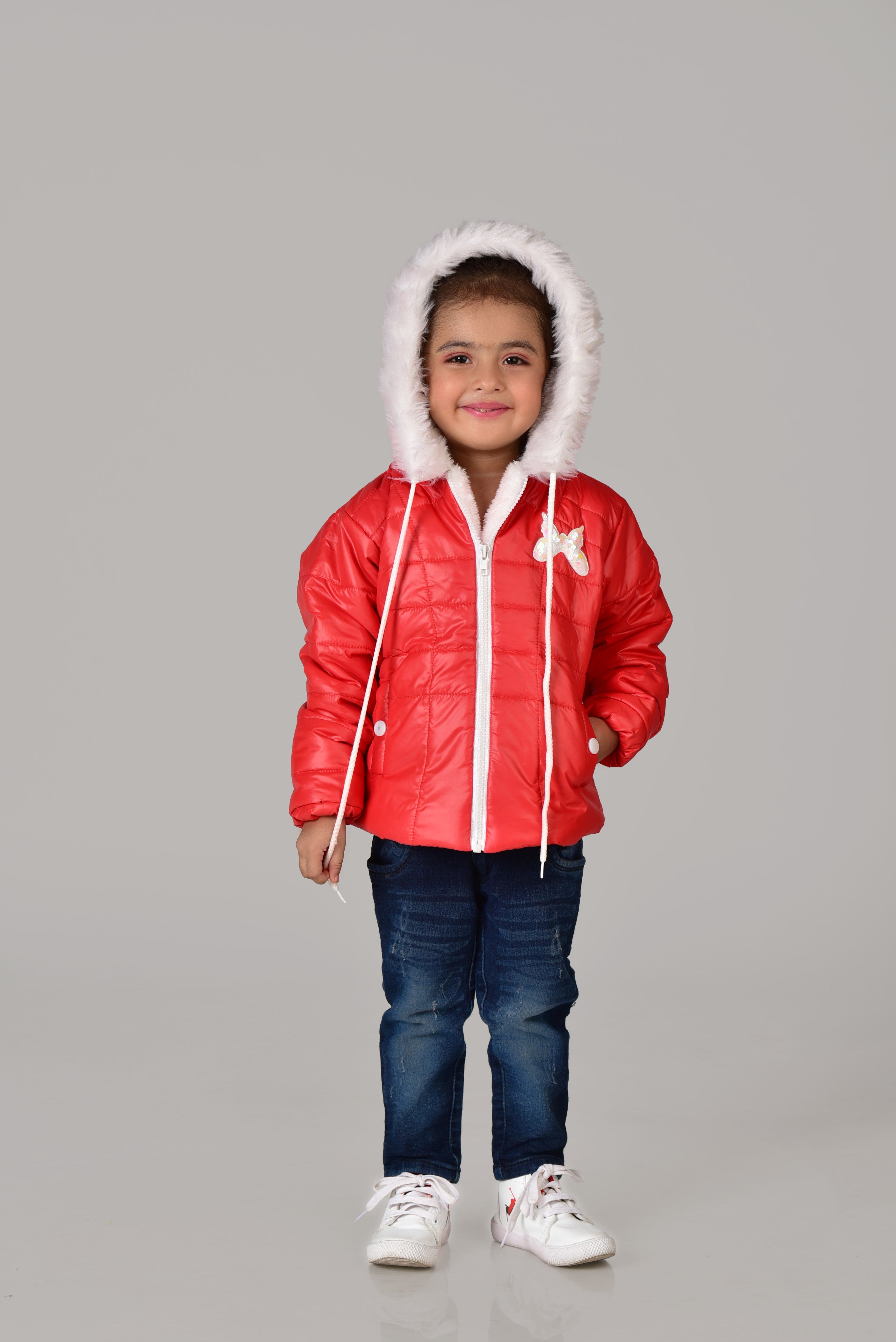 Solid Puffer Jacket (Red)