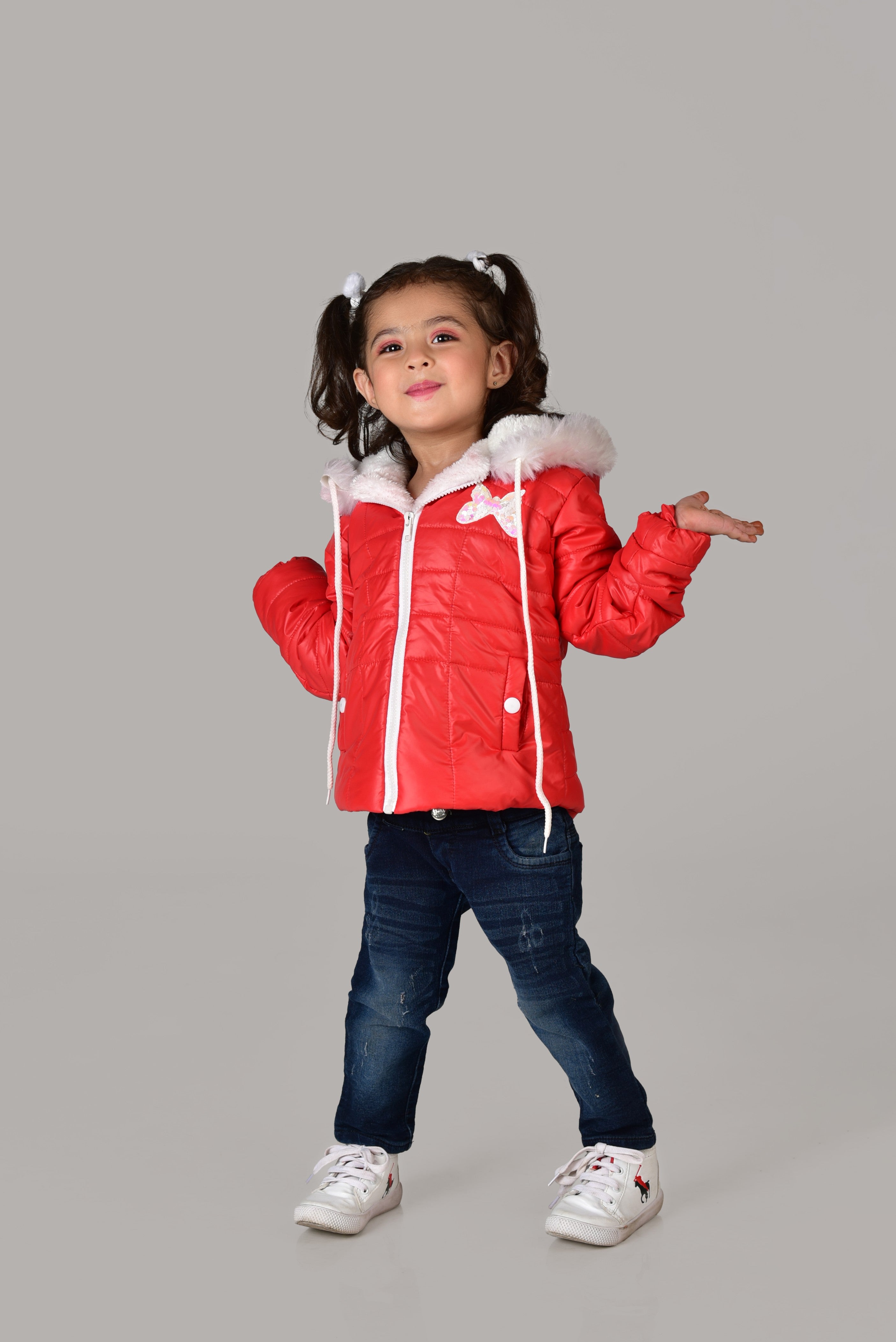 Solid Puffer Jacket (Red)