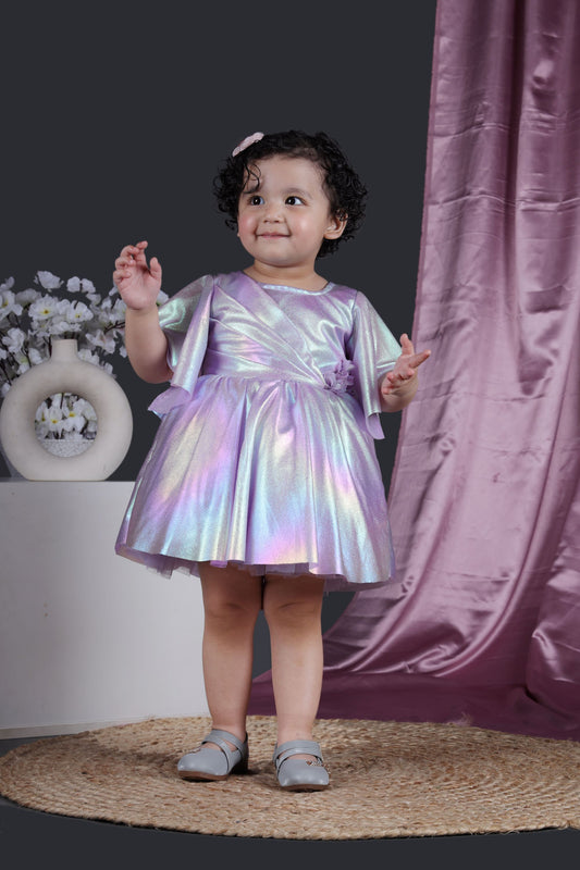 Titrit Short sleeves purple party frock