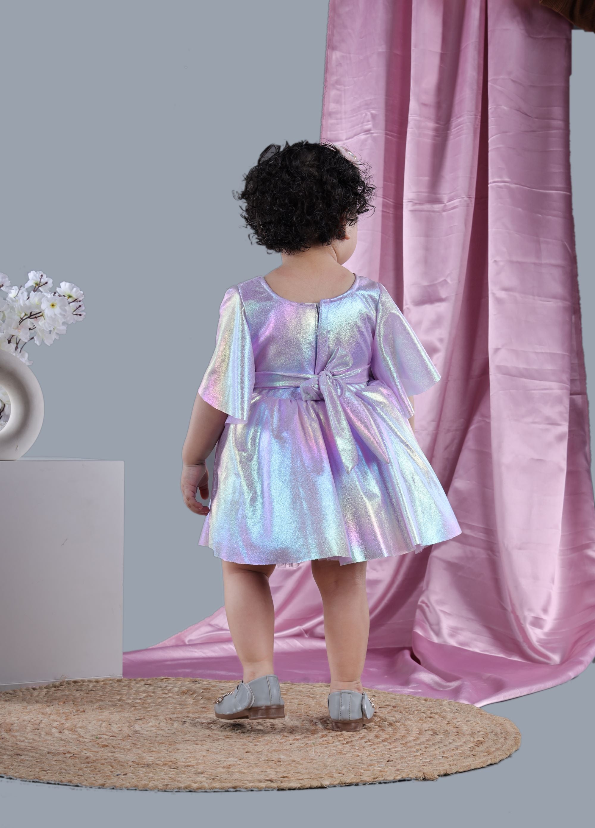 Titrit Short sleeves purple party frock