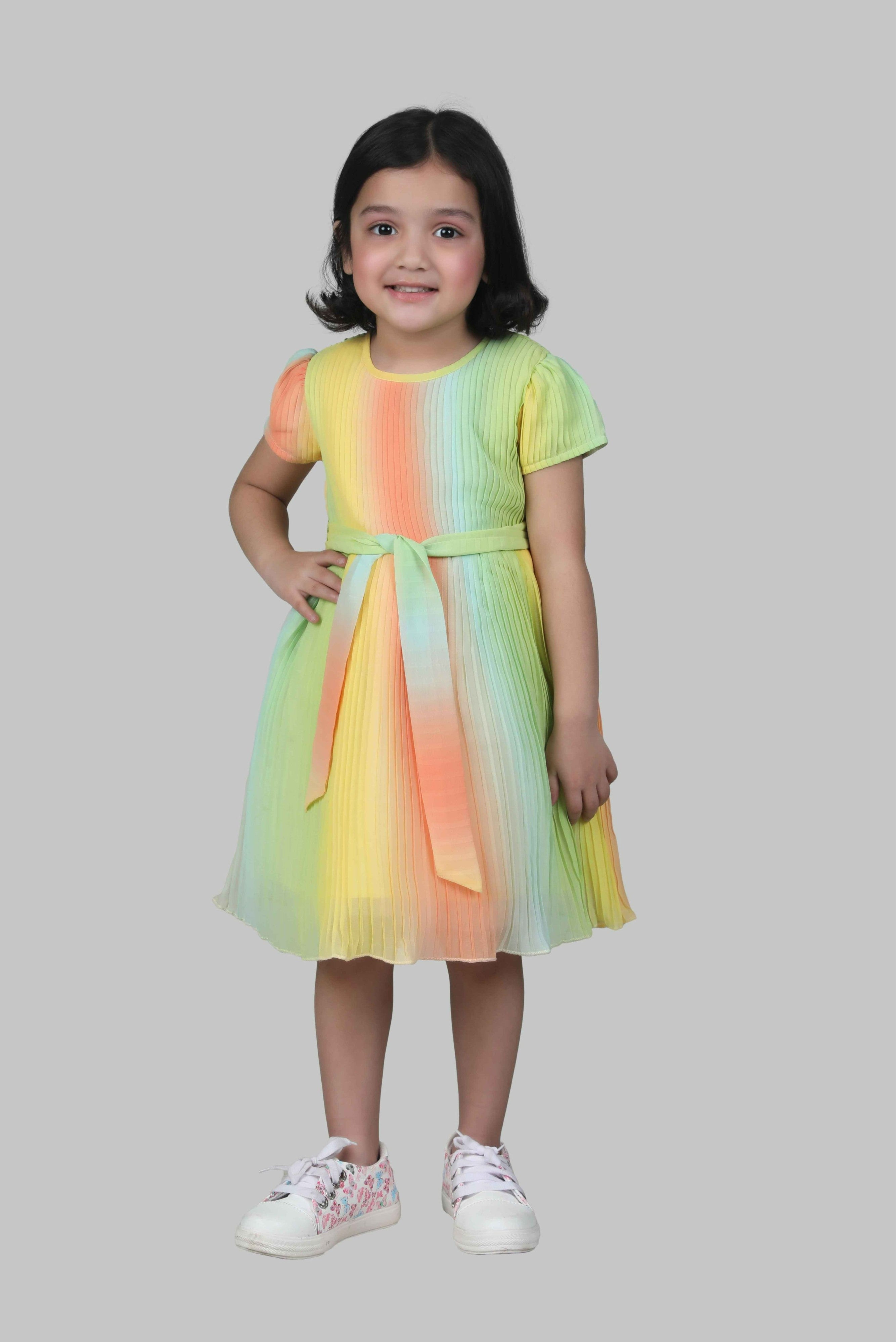 Pleated Baby Frock (Multi-colour)
