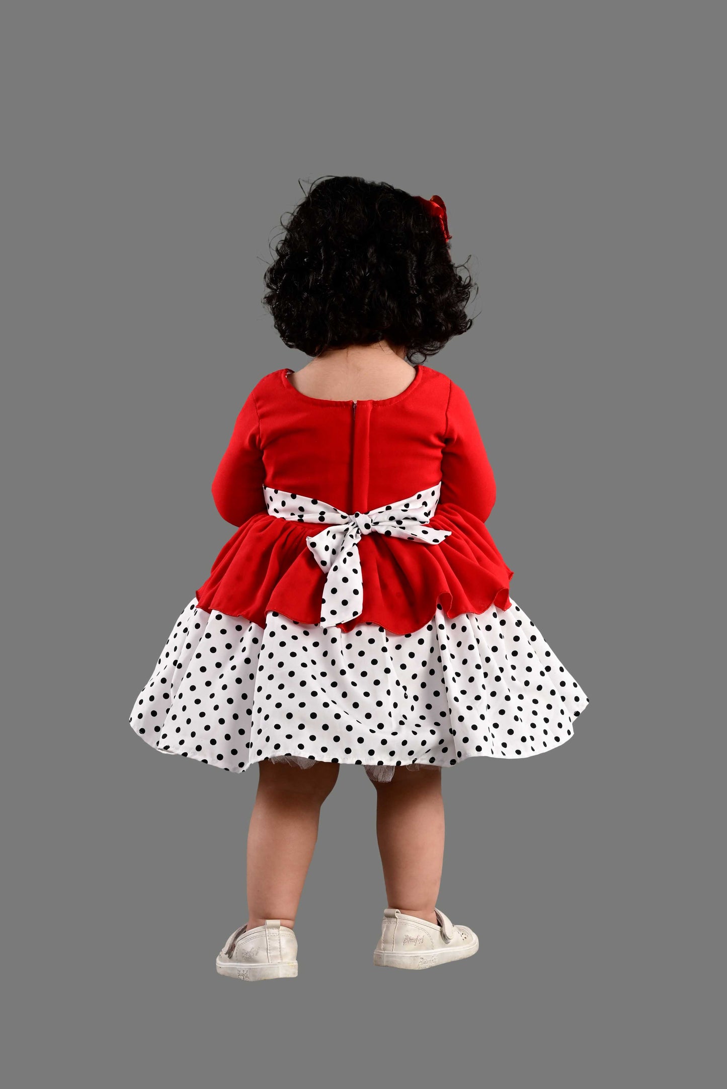 Polka Fit and Flare Party Frock (Red and White)